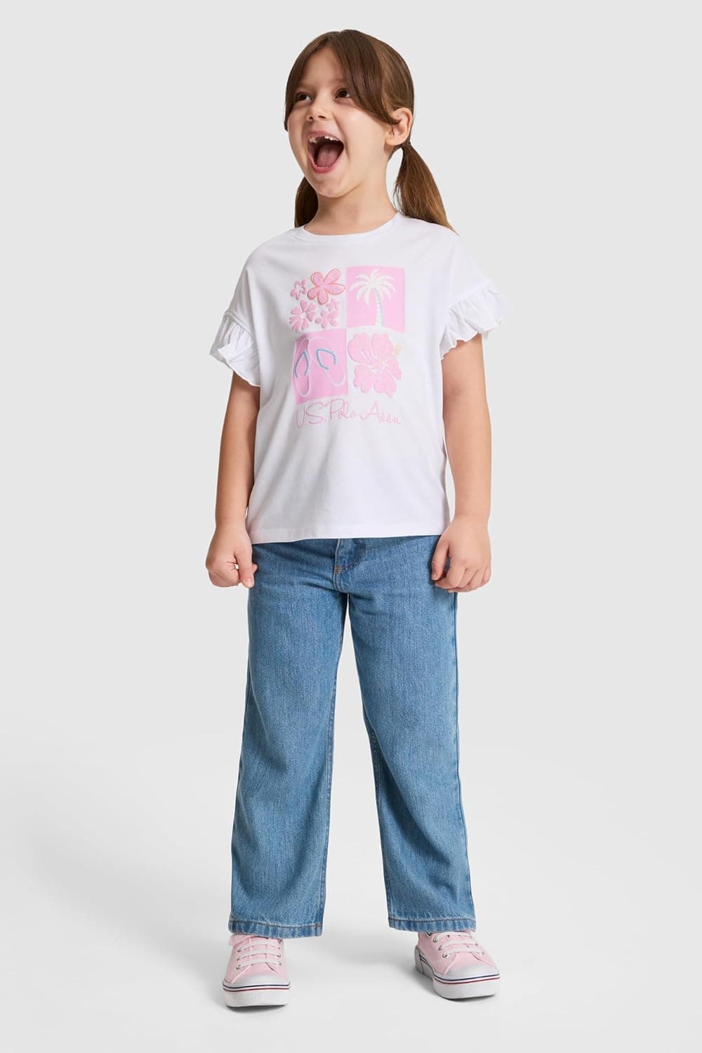 تیشرت دخترانه U.S. Polo Assn. سفید مدل 50325654-VR013 تیشرت دخترانه U.S. Polo Assn. سفید مدل 50325654-VR013