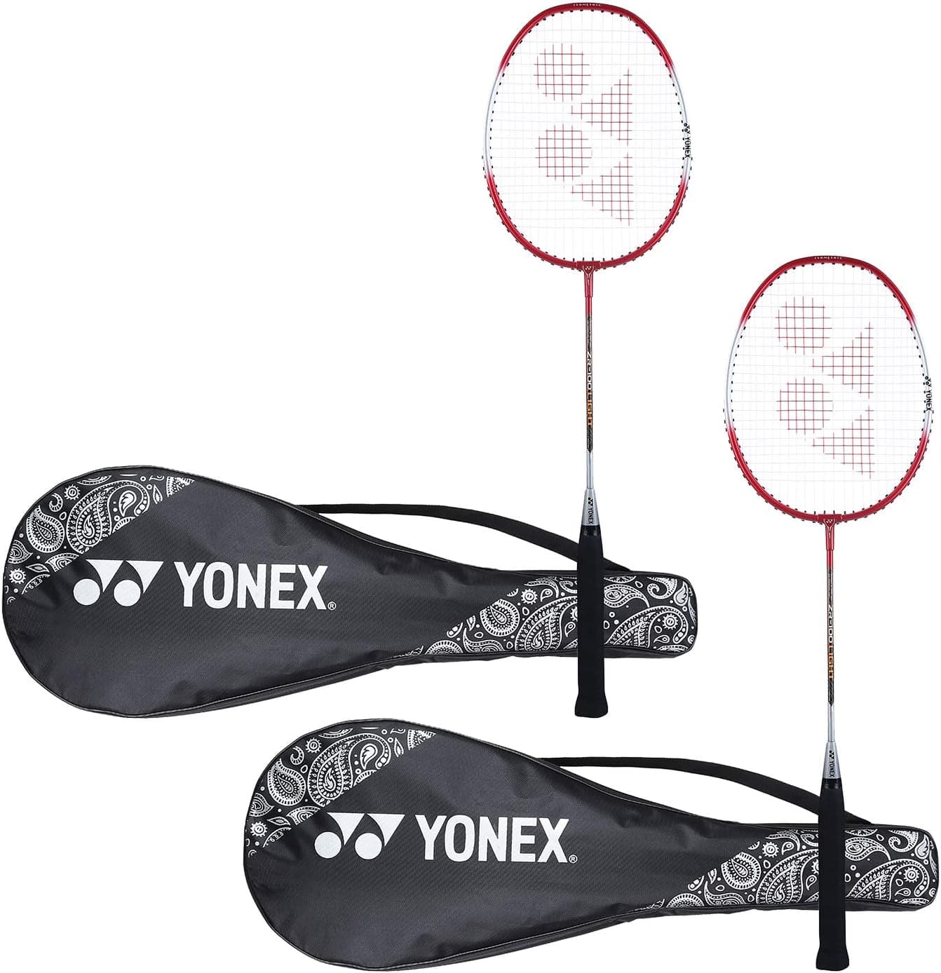 راکت بدمینتون YONEX آلومینیومی سبک با کاور کامل، بسته 2 عددی مدل ZR 100 Light ساخت هند راکت بدمینتون YONEX آلومینیومی سبک با کاور کامل، بسته 2 عددی مدل ZR 100 Light ساخت هند