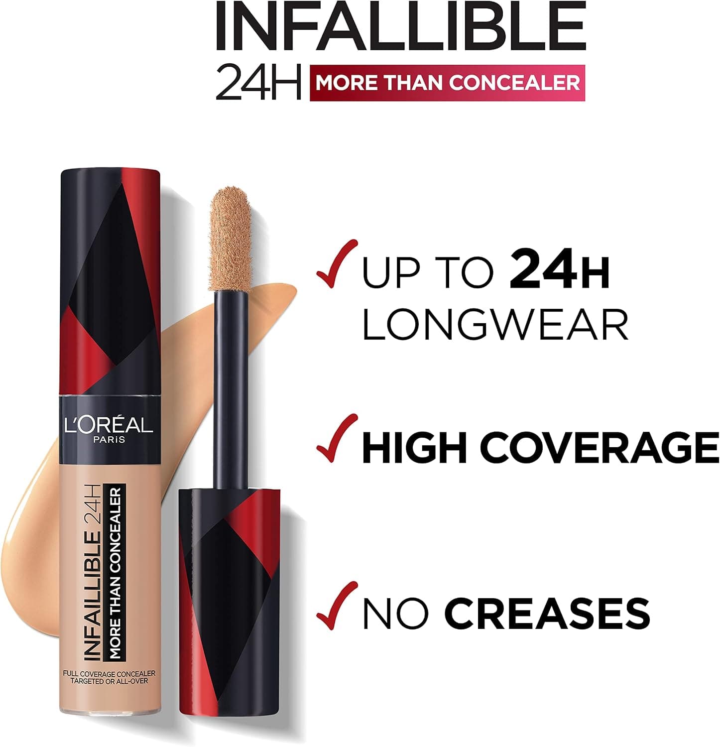 کانسیلر مایع L'Oreal Paris Infallible 24H More Than Concealer با پوشش کامل و ماندگاری طولانی، مدل 326 Neutral کانسیلر مایع L'Oreal Paris Infallible 24H More Than Concealer با پوشش کامل و ماندگاری طولانی، مدل 326 Neutral