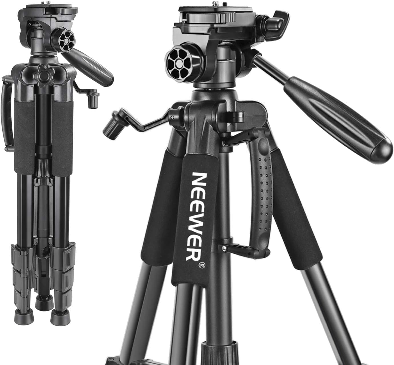 سهپایه دوربین NEEWER آلومینیومی 56 inches/142cm سر پن 3 طرفه مشکی مدل SAB234 سهپایه دوربین NEEWER آلومینیومی 56 inches/142cm سر پن 3 طرفه مشکی مدل SAB234