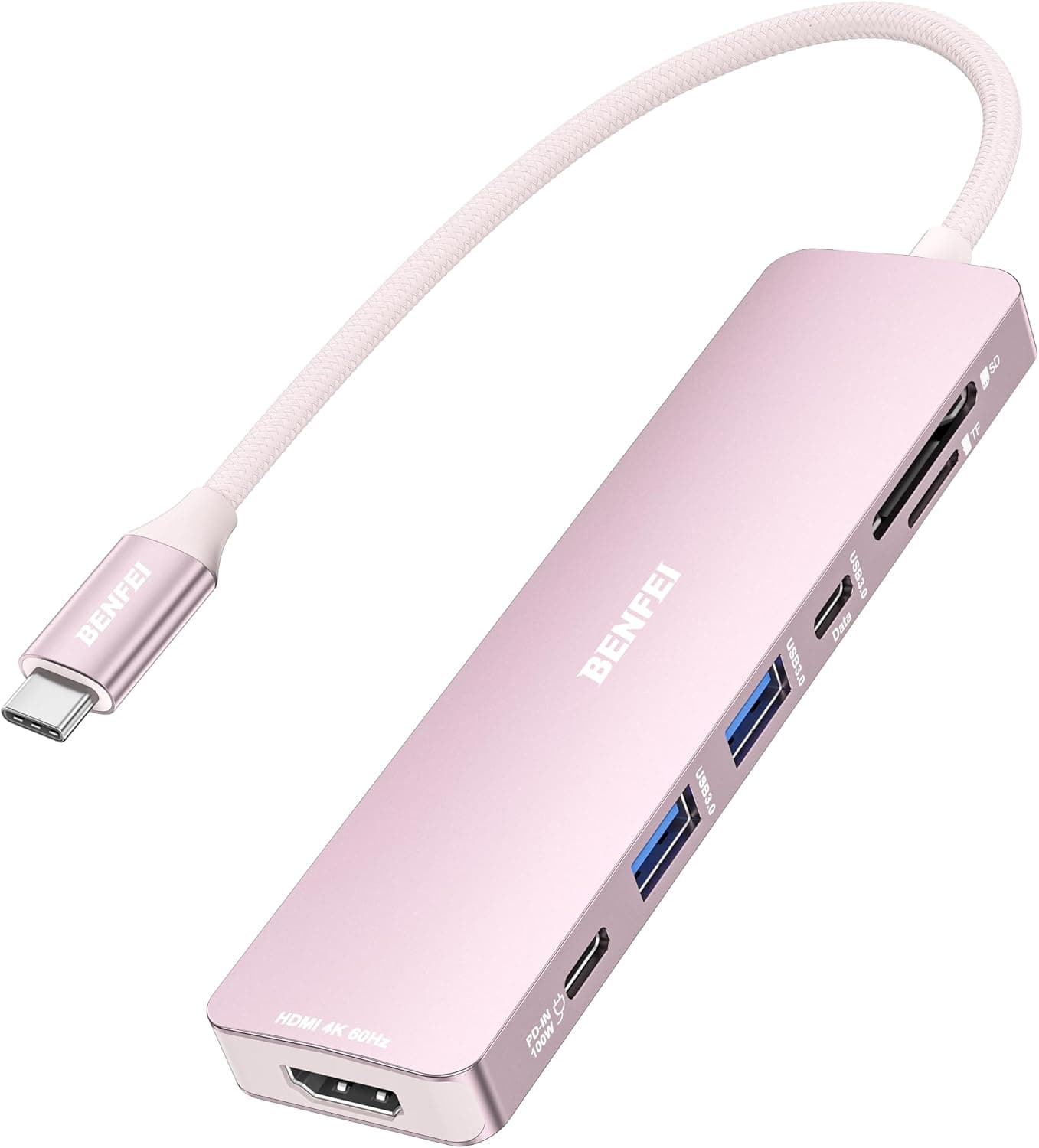هاب USB-C BENFEI 7-in-1 با HDMI 4K@60Hz، شارژ 100 وات و کارتخوان SD/TF هاب USB-C BENFEI 7-in-1 با HDMI 4K@60Hz، شارژ 100 وات و کارتخوان SD/TF