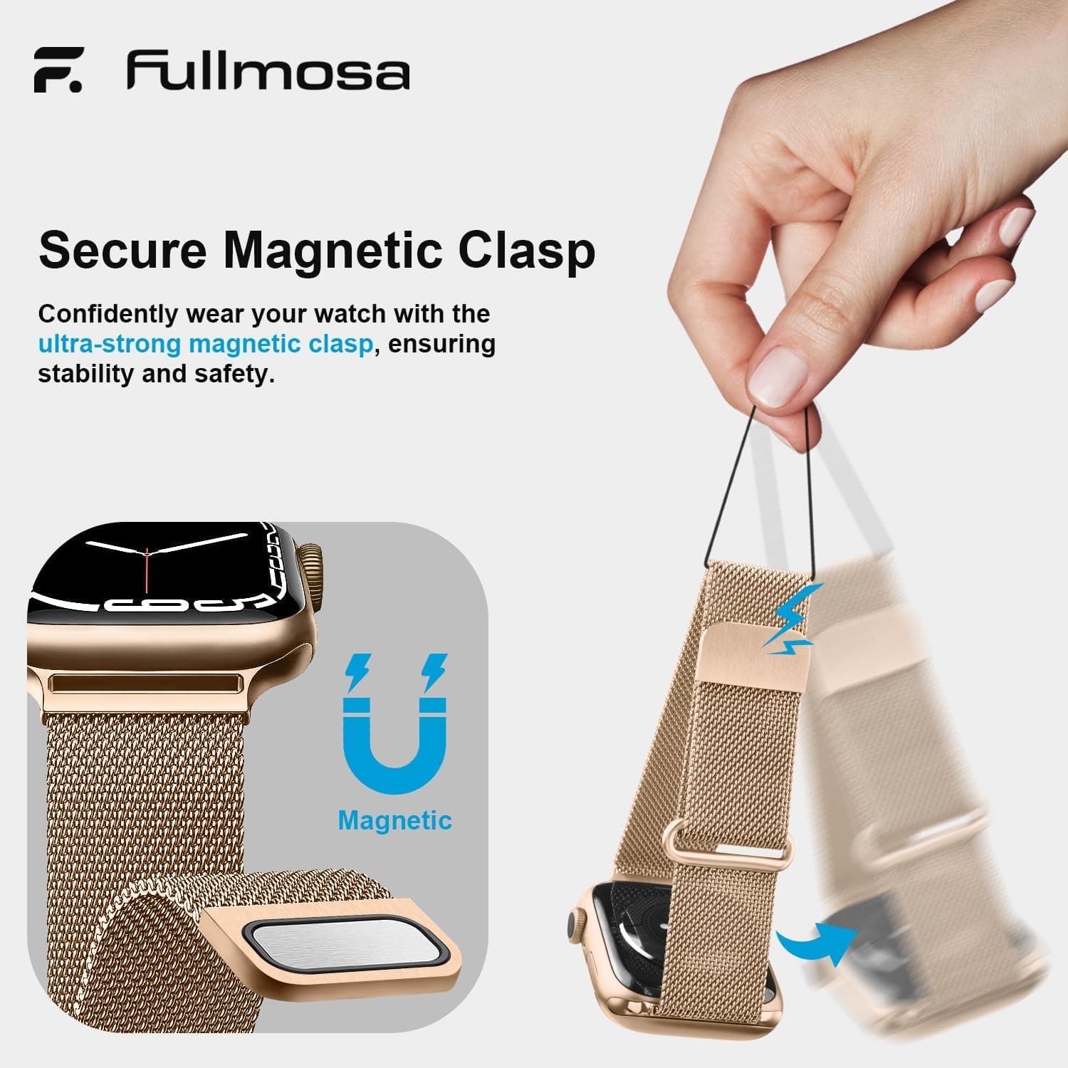 بند ساعت زنانه و مردانه Fullmosa میلانی سازگار با Apple Watch بند ساعت زنانه و مردانه Fullmosa میلانی سازگار با Apple Watch
