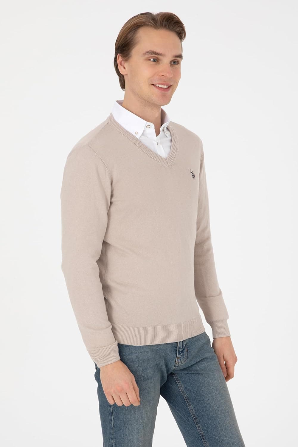 پلیور مردانه U.S. POLO ASSN. رنگ سنگی مدل 50313662-VR049 پلیور مردانه U.S. POLO ASSN. رنگ سنگی مدل 50313662-VR049