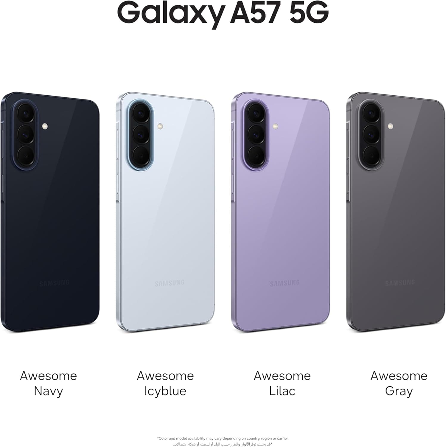 گوشی هوشمند اندرویدی Samsung Galaxy A57 5G با حافظه 512GB، RAM 12GB، دوربین 50MP، رنگ آبی یخی، نسخه UAE گوشی هوشمند اندرویدی Samsung Galaxy A57 5G با حافظه 512GB، RAM 12GB، دوربین 50MP، رنگ آبی یخی، نسخه UAE