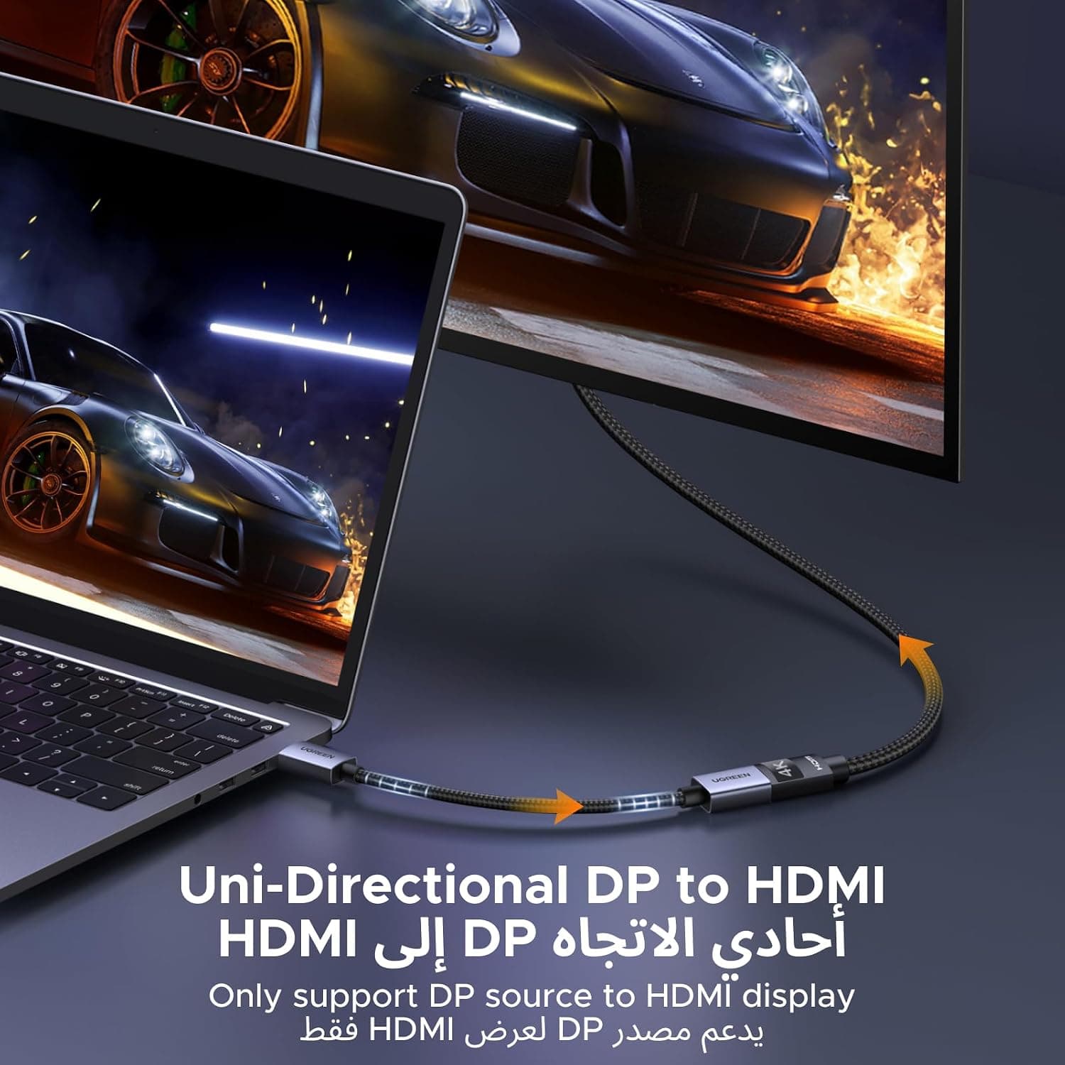 تبدیل DisplayPort به HDMI نر به ماده UGREEN مناسب HP/Dell مدل 0.2M تبدیل DisplayPort به HDMI نر به ماده UGREEN مناسب HP/Dell مدل 0.2M