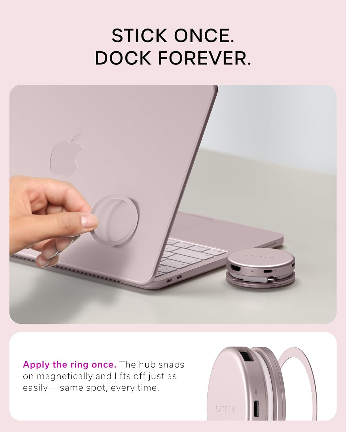 هاب USB-C پنجکاره SATECHI با HDMI 4K@60Hz و کارتخوان SD گلبهی مدل OntheGo هاب USB-C پنجکاره SATECHI با HDMI 4K@60Hz و کارتخوان SD گلبهی مدل OntheGo