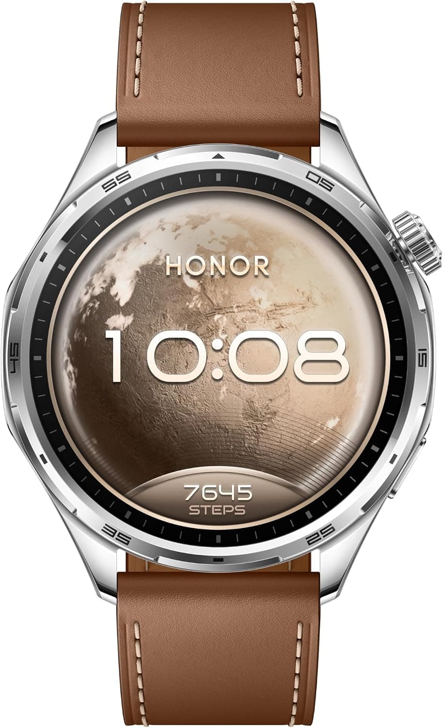 ساعت هوشمند HONOR Watch 6 با بند چرمی قهوهای گرگومیشی ساعت هوشمند HONOR Watch 6 با بند چرمی قهوهای گرگومیشی