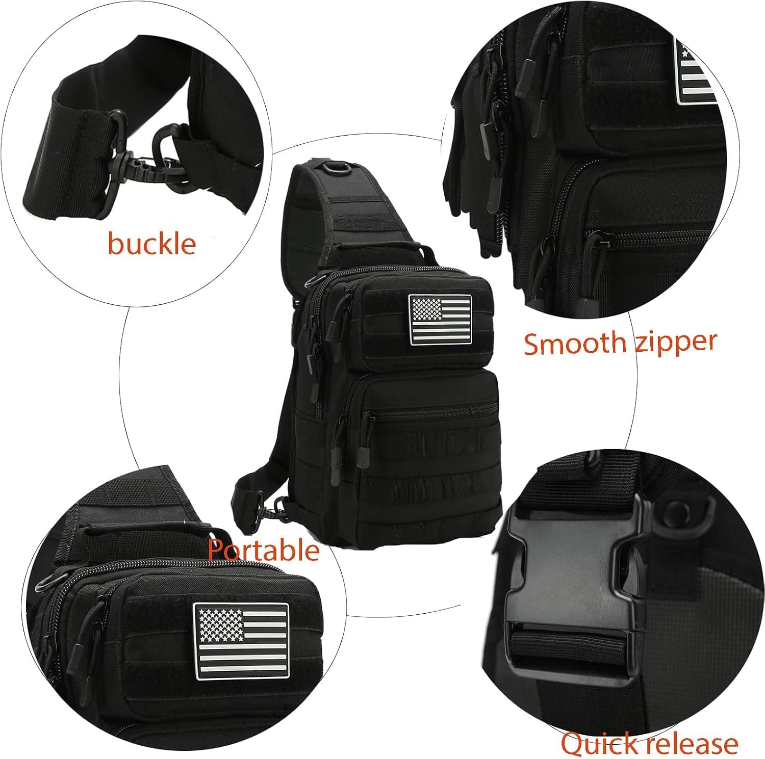 کیف دوشی تاکتیکی کوچک SXJWISHES مدل Molle EDC کیف دوشی تاکتیکی کوچک SXJWISHES مدل Molle EDC