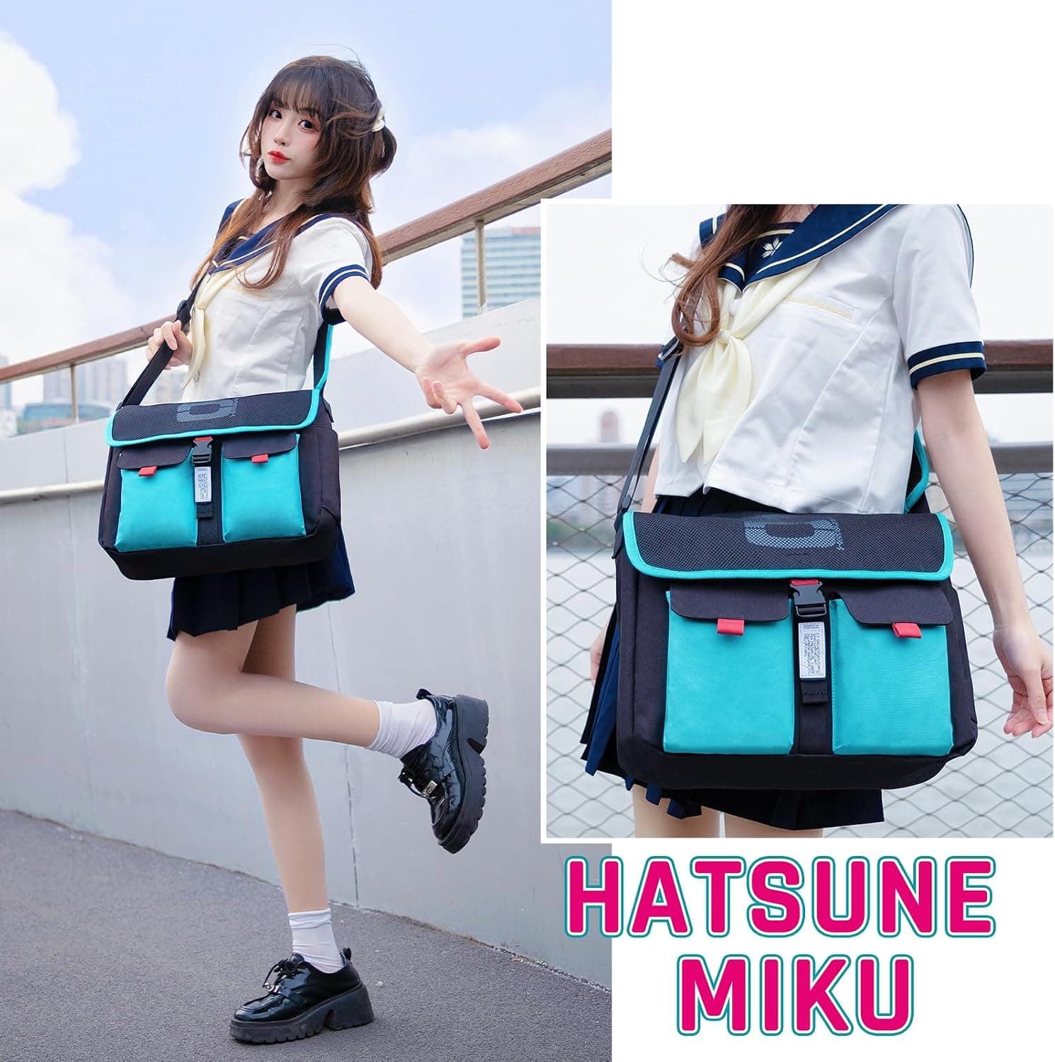 کیف رودوشی دانشآموزی FIRE FIRST همکاری Hatsune Miku & Kagamine Rin/Len کیف رودوشی دانشآموزی FIRE FIRST همکاری Hatsune Miku & Kagamine Rin/Len