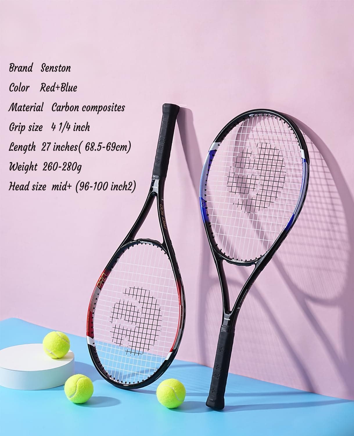 ست راکت تنیس Senston 23/27 Inch با طراحی یکتکه، کیف تنیس و اورگریپ ست راکت تنیس Senston 23/27 Inch با طراحی یکتکه، کیف تنیس و اورگریپ
