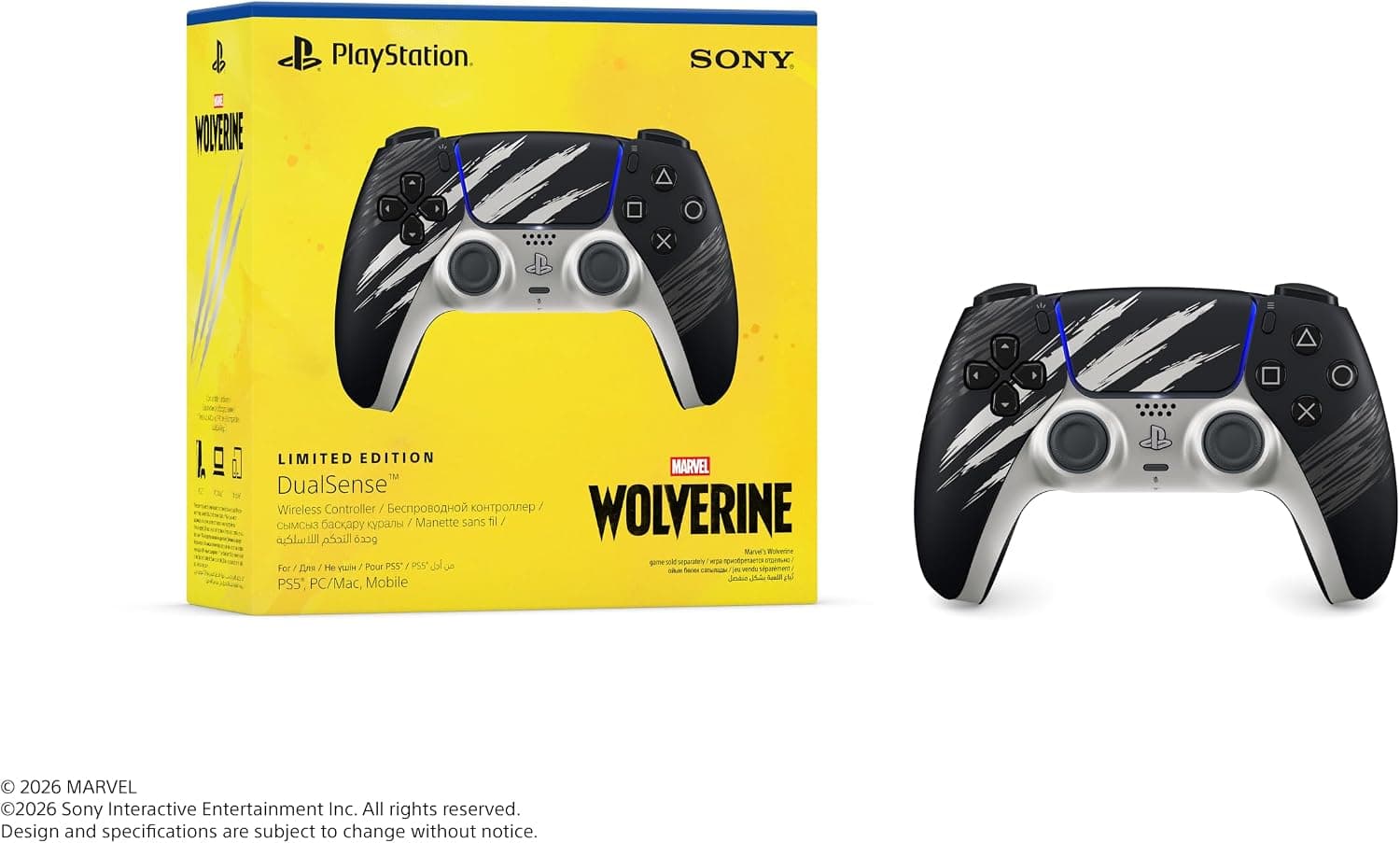 دسته بازی بیسیم PlayStation 5 DualSense Wolverine Adamantium نسخه امارات دسته بازی بیسیم PlayStation 5 DualSense Wolverine Adamantium نسخه امارات