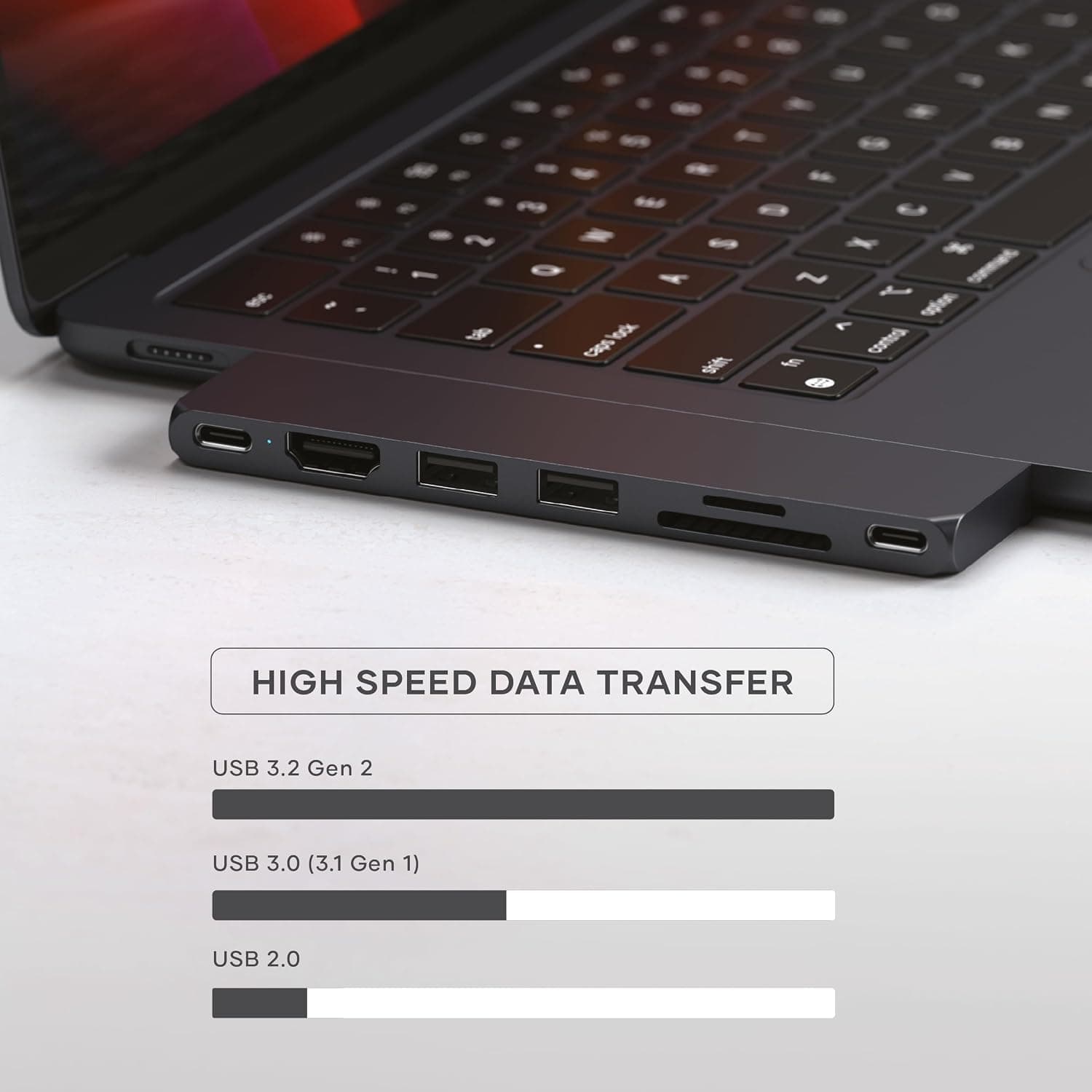 هاب 7-in-1 USB-C برند SATECHI سری Pro Slim رنگ نیمهشب هاب 7-in-1 USB-C برند SATECHI سری Pro Slim رنگ نیمهشب