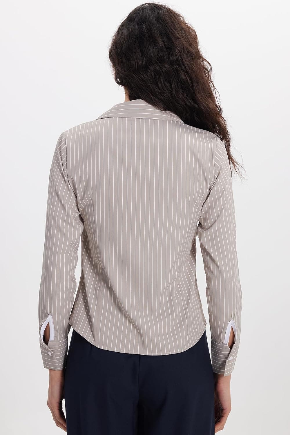 پیراهن زنانه TUDORS Slim Fit راهراه آستین بلند پیراهن زنانه TUDORS Slim Fit راهراه آستین بلند