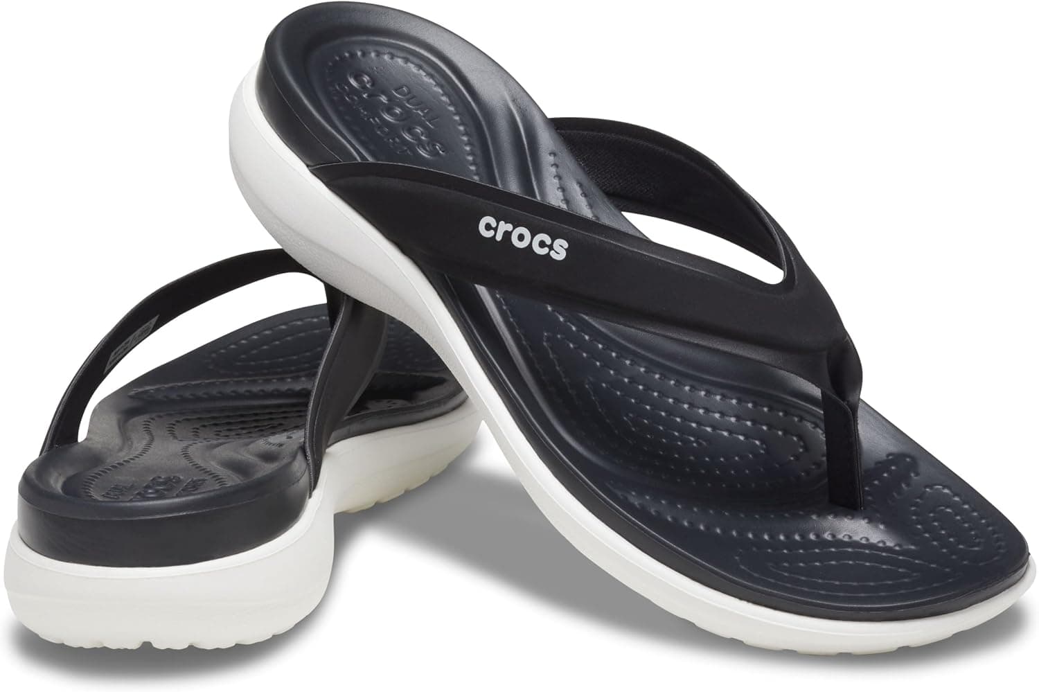 صندل دمپایی زنانه Crocs مشکی مدل Capri V Sporty Flip صندل دمپایی زنانه Crocs مشکی مدل Capri V Sporty Flip