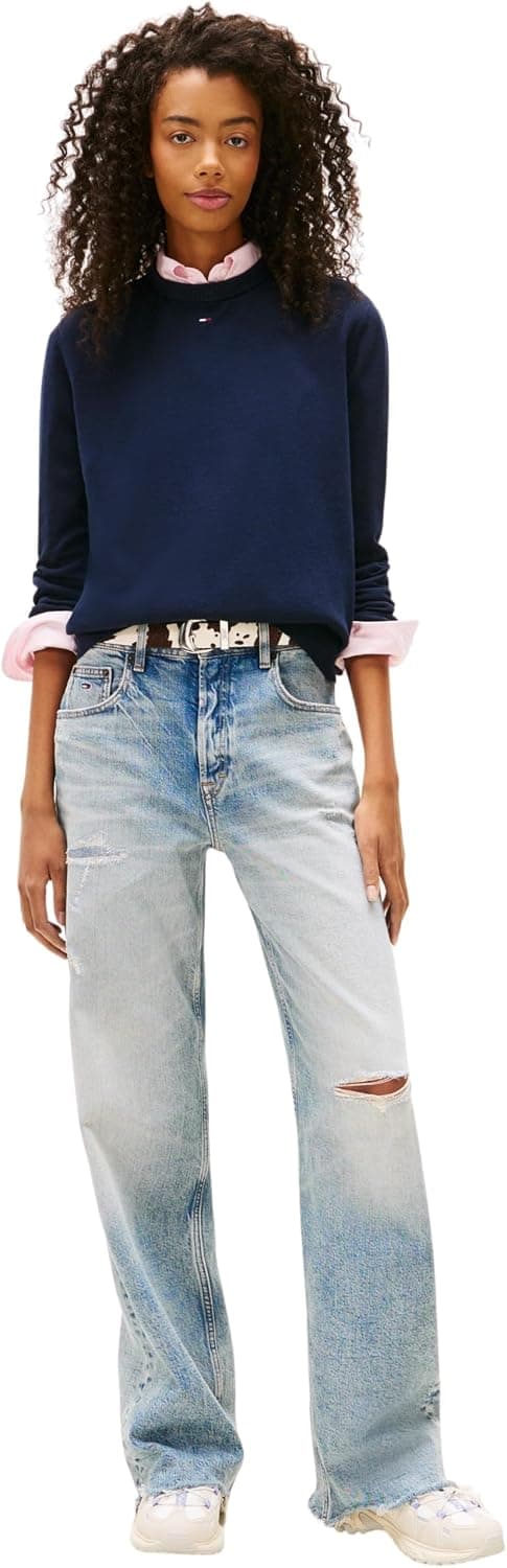 پلیور زنانه Tommy Jeans مدل TJW ESSENTIAL CREW SWEATER EXT پلیور زنانه Tommy Jeans مدل TJW ESSENTIAL CREW SWEATER EXT