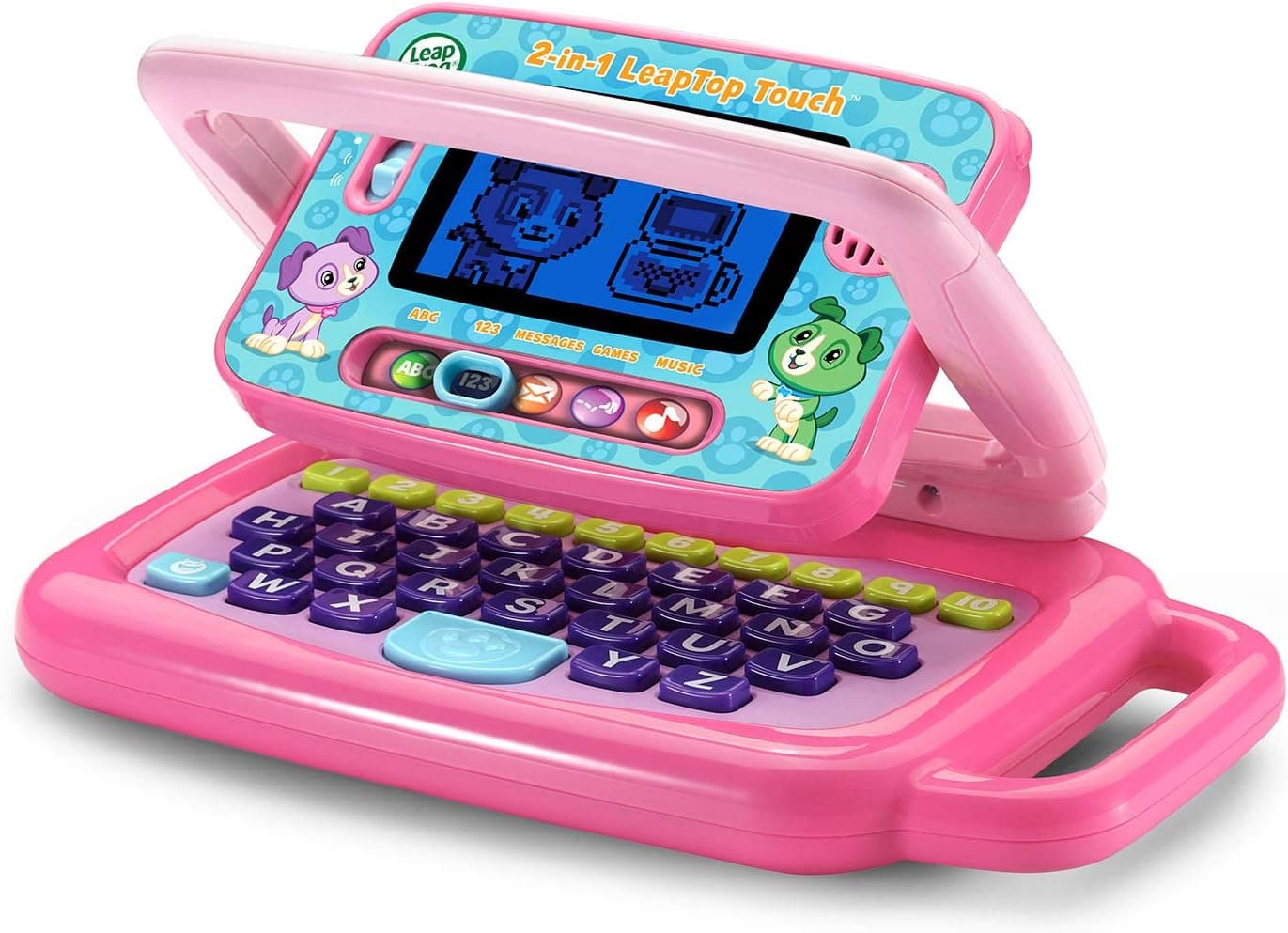 لپتاپ آموزشی کودک LeapFrog دوکاره لمسی صورتی لپتاپ آموزشی کودک LeapFrog دوکاره لمسی صورتی