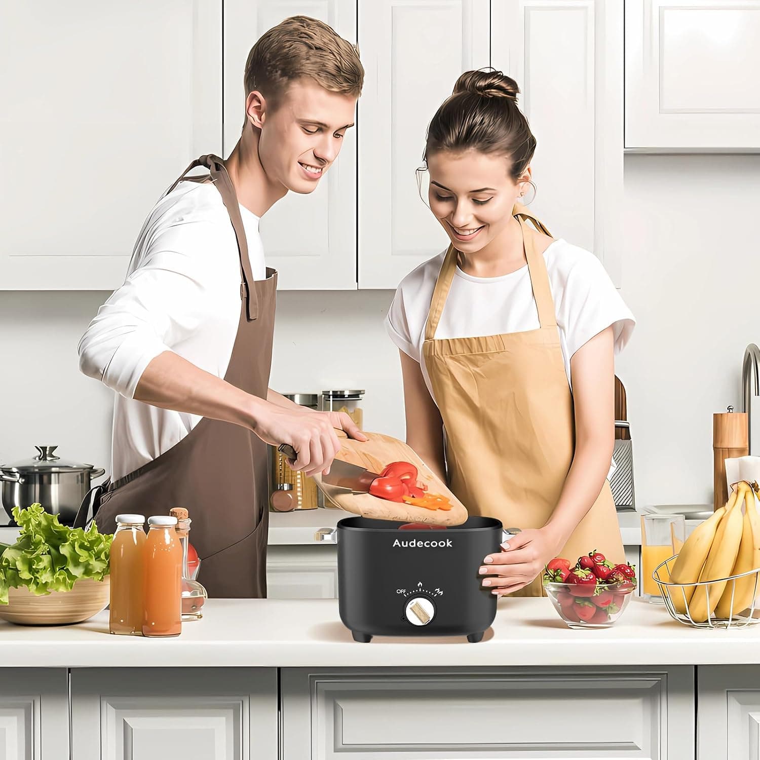 هات پات برقی قابل حمل Audecook 2.5L با پوشش نچسب مشکی هات پات برقی قابل حمل Audecook 2.5L با پوشش نچسب مشکی