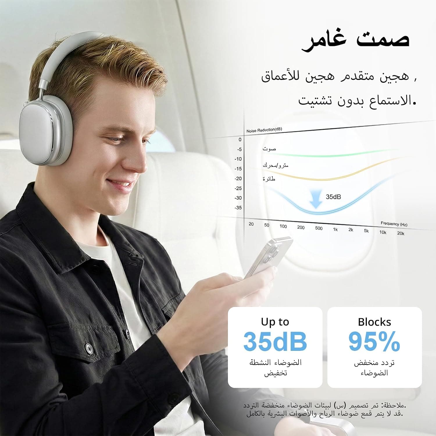 هدفون بلوتوثی FOFUN حذف نویز فعال هیبریدی مدل NC95 هدفون بلوتوثی FOFUN حذف نویز فعال هیبریدی مدل NC95