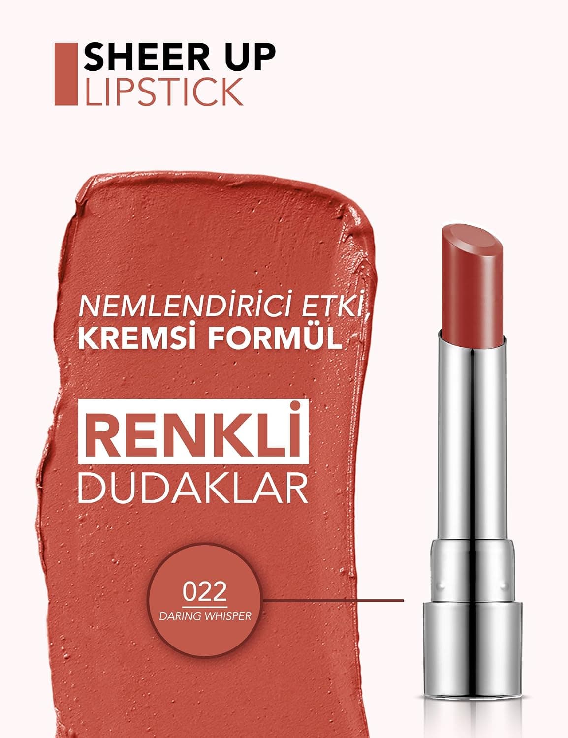 رژ لب مرطوبکننده براق Flormar Sheer Up Lipstick مدل 022 Daring Whisper کد 8682536097949 رژ لب مرطوبکننده براق Flormar Sheer Up Lipstick مدل 022 Daring Whisper کد 8682536097949