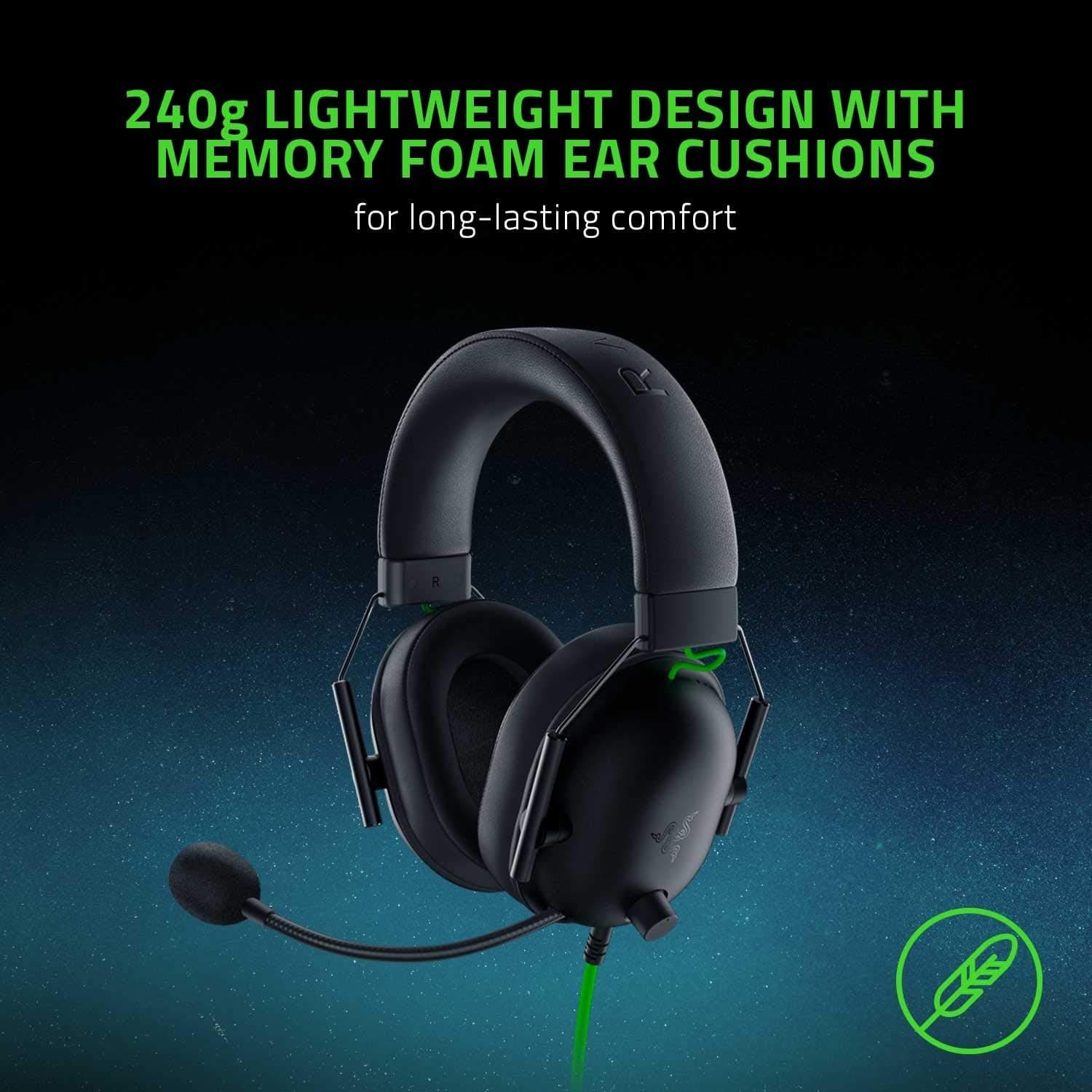 هدست گیمینگ Razer با صدای فراگیر 7.1 و درایورهای 50mm مدل BlackShark V2 X مشکی کلاسیک هدست گیمینگ Razer با صدای فراگیر 7.1 و درایورهای 50mm مدل BlackShark V2 X مشکی کلاسیک