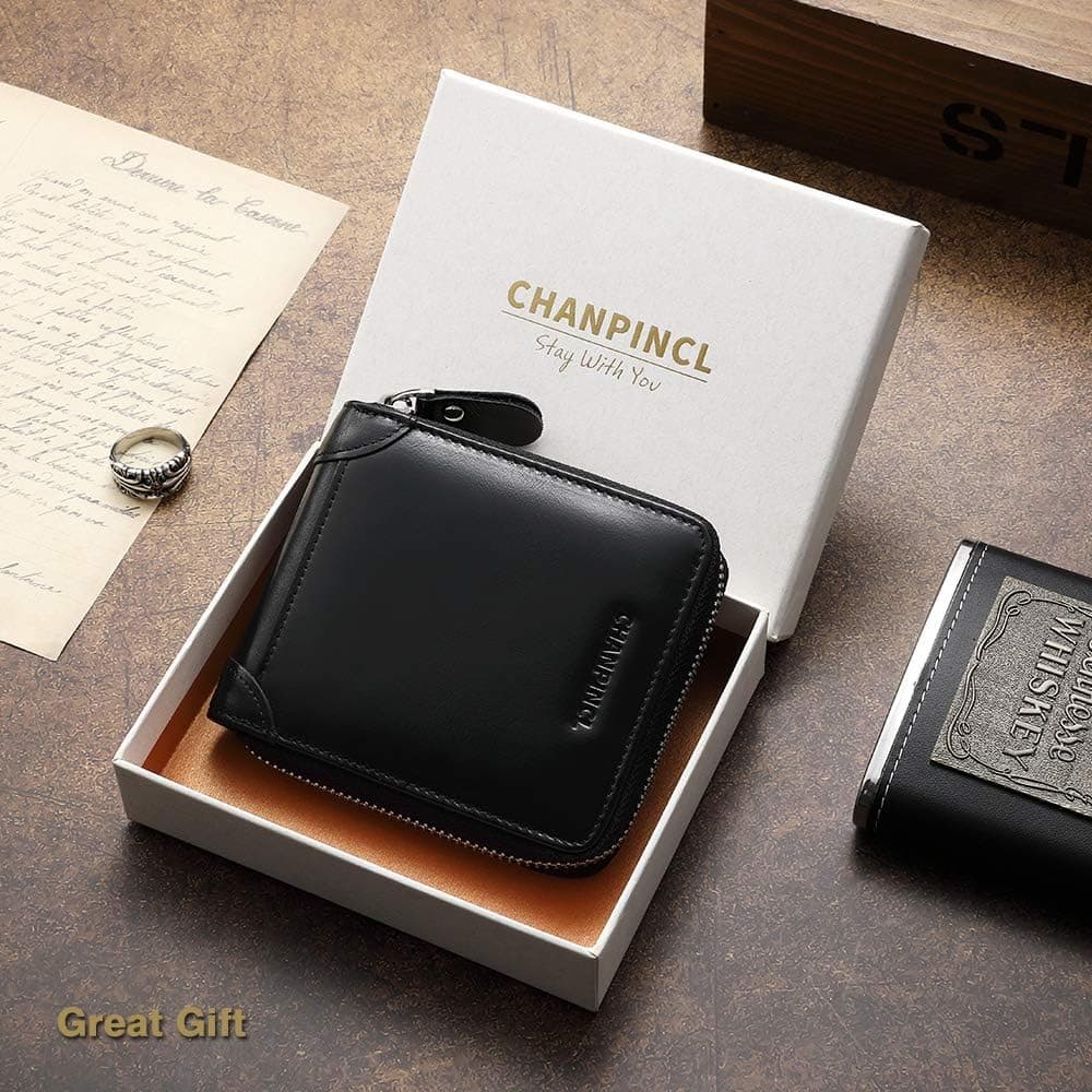 کیف پول مردانه CHANPINCL چرمی زیپدار RFID دولت چندجاکارتی با جای سکه مشکی کیف پول مردانه CHANPINCL چرمی زیپدار RFID دولت چندجاکارتی با جای سکه مشکی