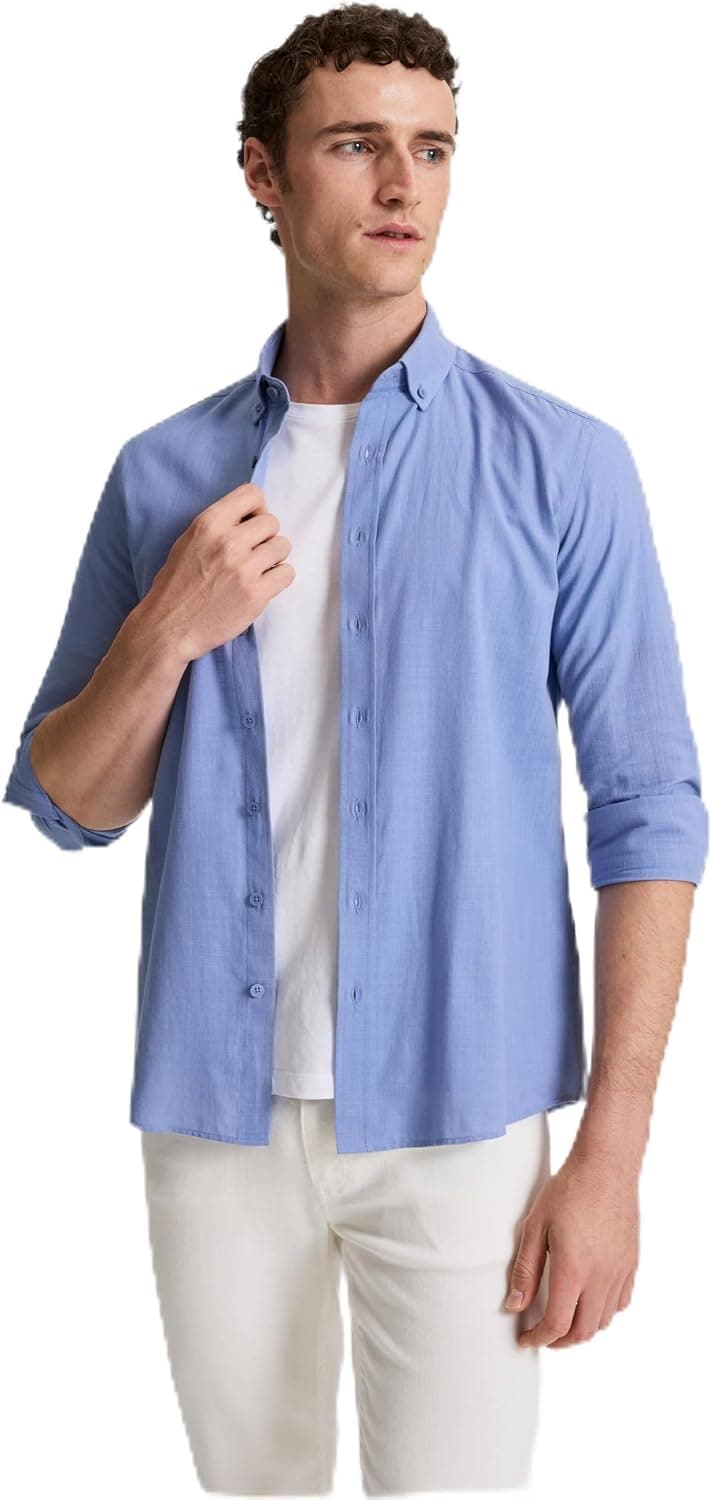 پیراهن مردانه Pierre Cardin آبی طرحدار مدل 50325355-VR036 پیراهن مردانه Pierre Cardin آبی طرحدار مدل 50325355-VR036