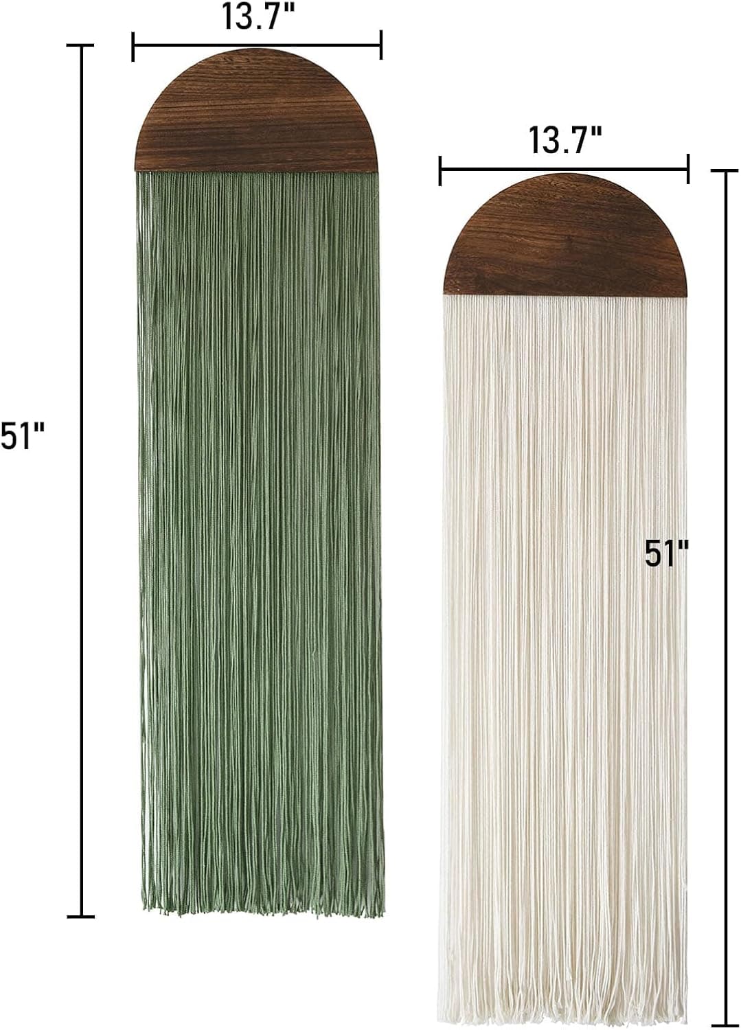 ست 2 عددی آویز دیواری Flber مکرومه بوهو دستساز با منگولههای گرد 35cm × 130cm ست 2 عددی آویز دیواری Flber مکرومه بوهو دستساز با منگولههای گرد 35cm × 130cm
