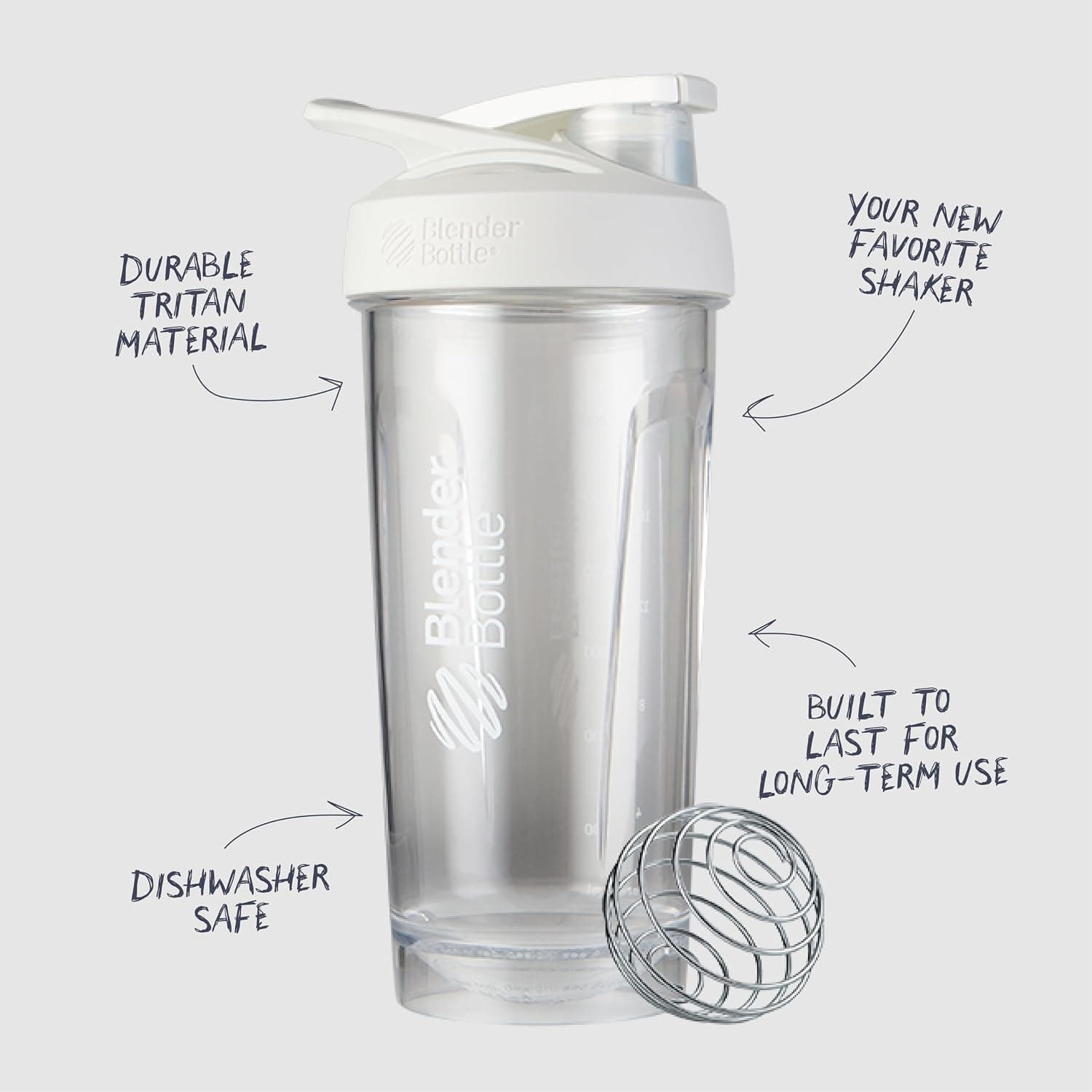 شیکر BlenderBottle مدل Strada، سفید، 28-Ounce شیکر BlenderBottle مدل Strada، سفید، 28-Ounce