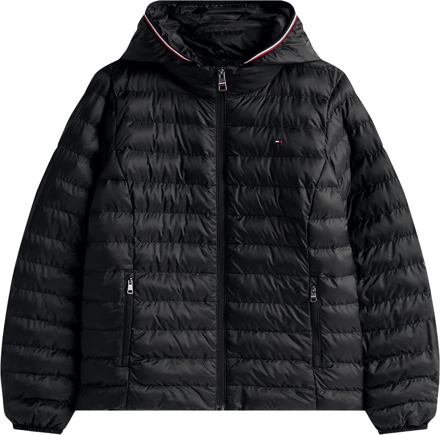 ژاکت زنانه Tommy Hilfiger پدینگدار راهراه GLOBAL مدل LW ژاکت زنانه Tommy Hilfiger پدینگدار راهراه GLOBAL مدل LW