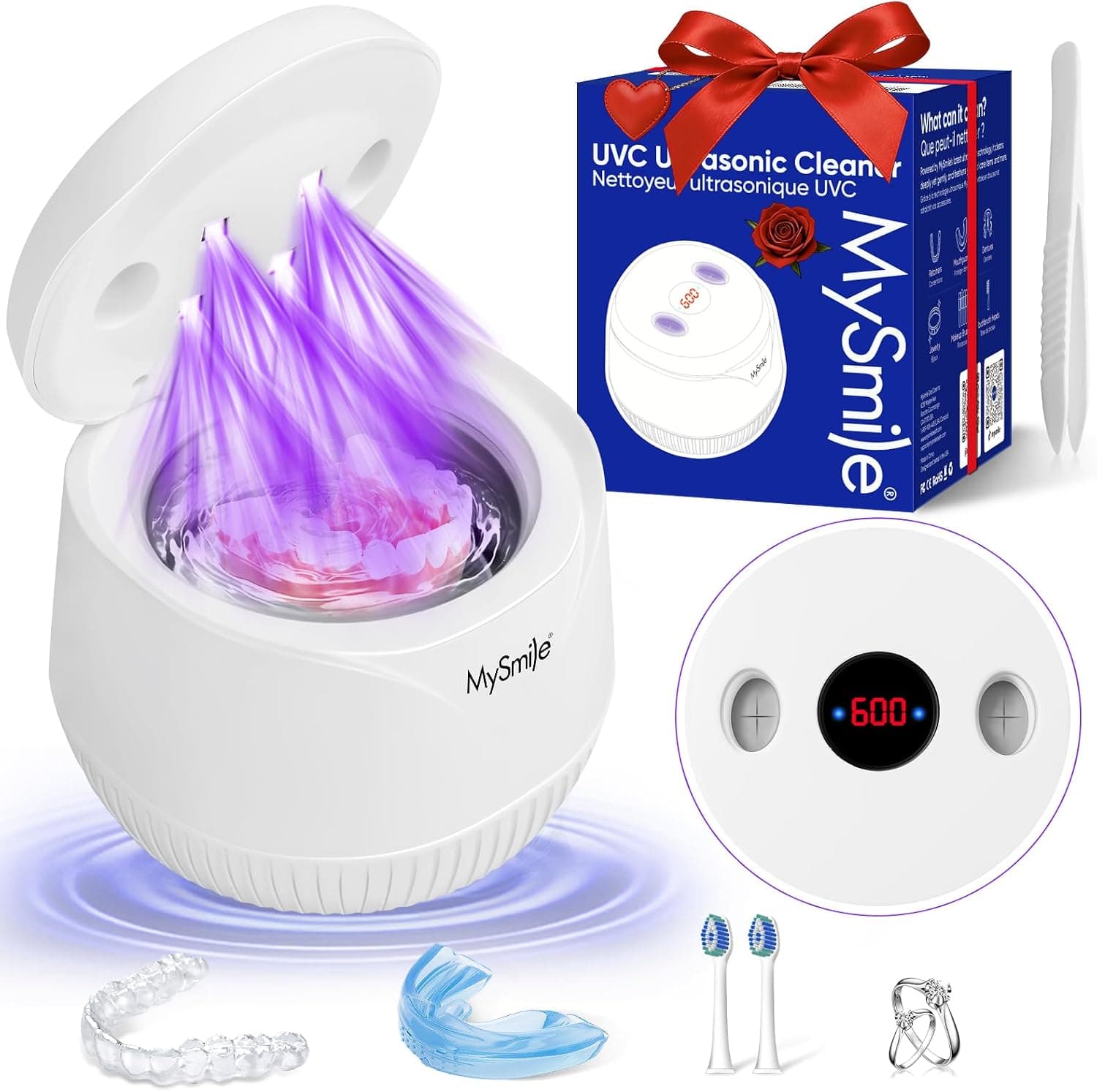 دستگاه شستوشوی ریتینر MySmile اولتراسونیک با نور UV و تایمر دیجیتال مدل MS100 دستگاه شستوشوی ریتینر MySmile اولتراسونیک با نور UV و تایمر دیجیتال مدل MS100