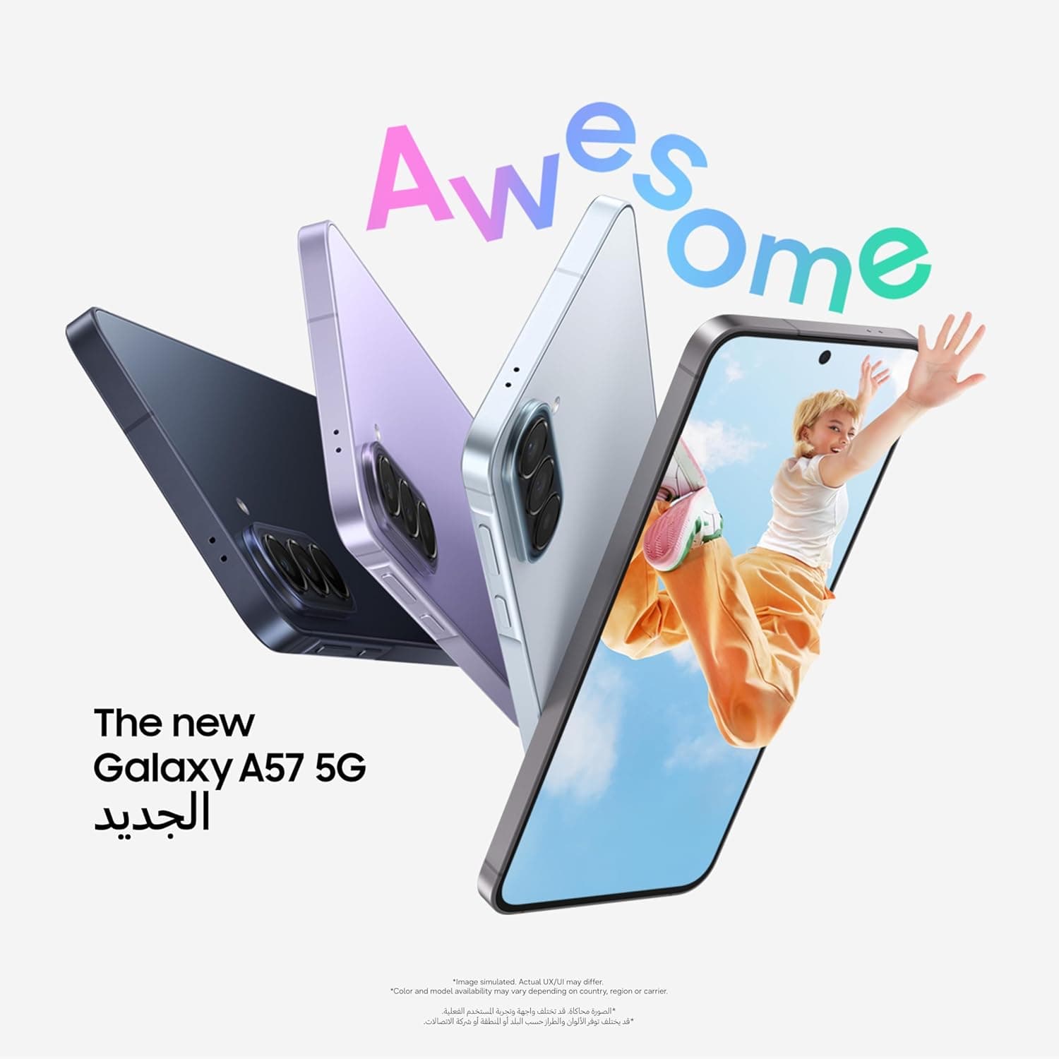 گوشی هوشمند اندرویدی Samsung Galaxy A57 5G با حافظه 512GB، RAM 12GB، دوربین 50MP، رنگ آبی یخی، نسخه UAE گوشی هوشمند اندرویدی Samsung Galaxy A57 5G با حافظه 512GB، RAM 12GB، دوربین 50MP، رنگ آبی یخی، نسخه UAE