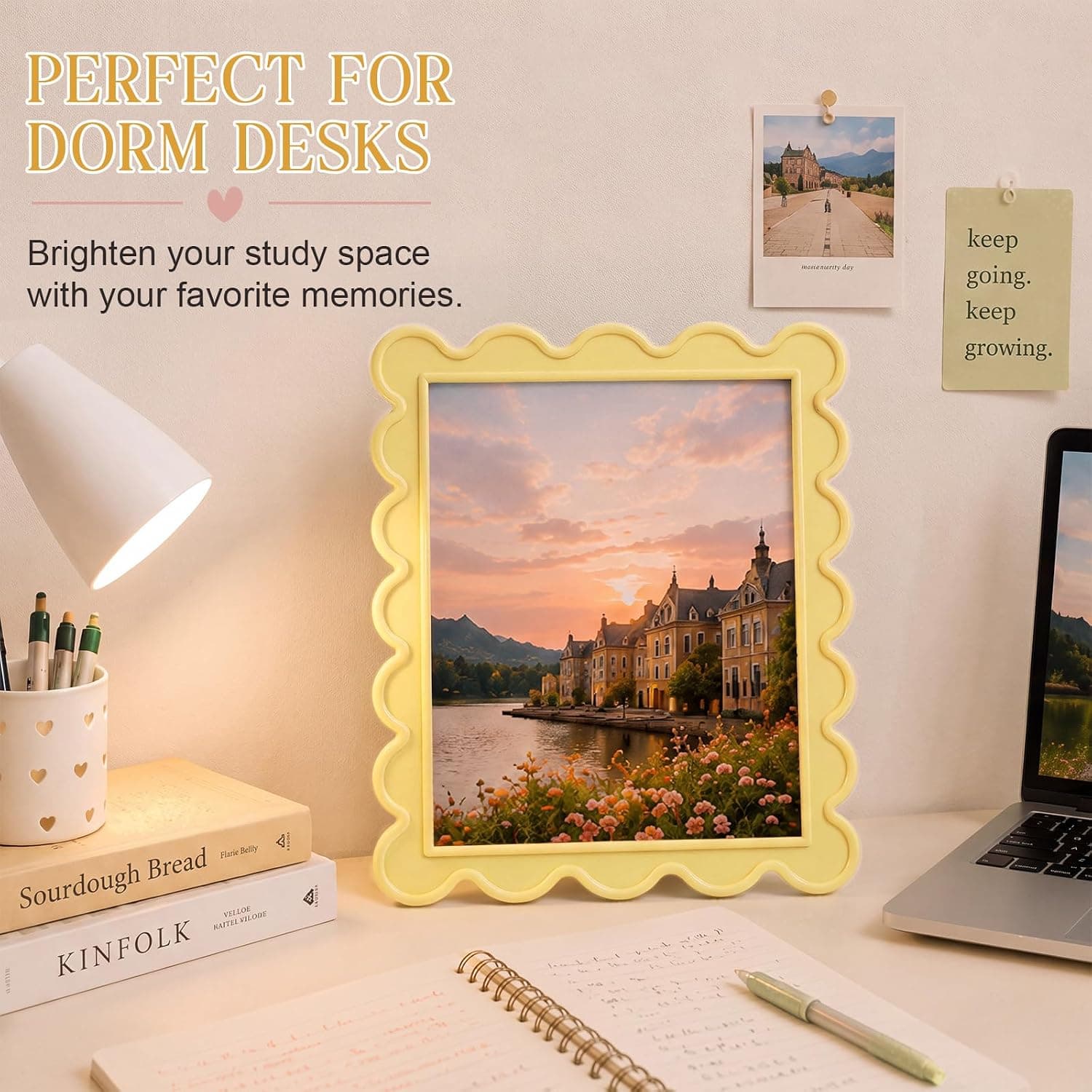 قاب عکس AceOrbit گلدار زرد روشن لبه موجی 8x10 inches قاب عکس AceOrbit گلدار زرد روشن لبه موجی 8x10 inches