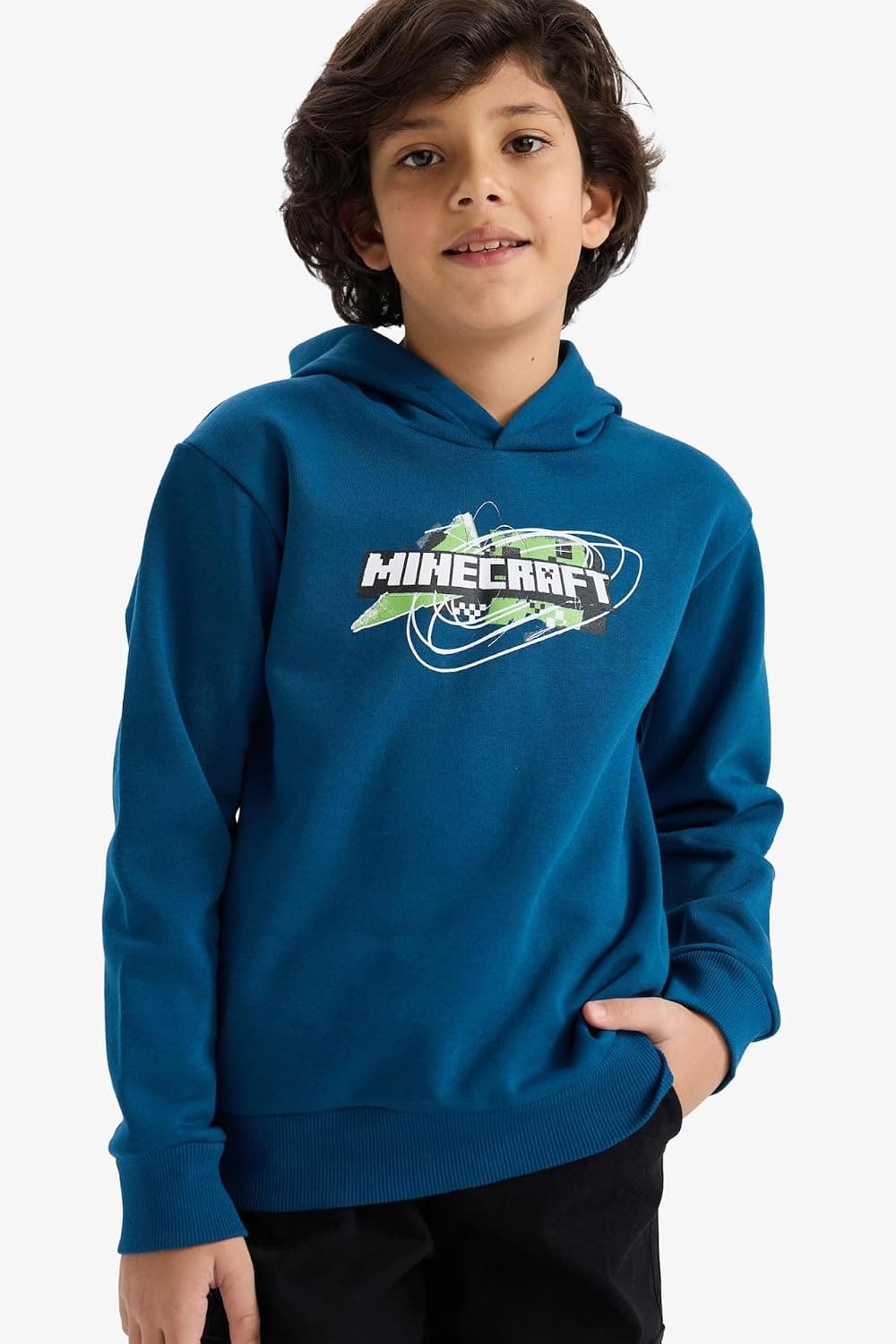 سوئیشرت کاپوتدار پسرانه DeFacto Minecraft مدل G6915A825CW سوئیشرت کاپوتدار پسرانه DeFacto Minecraft مدل G6915A825CW