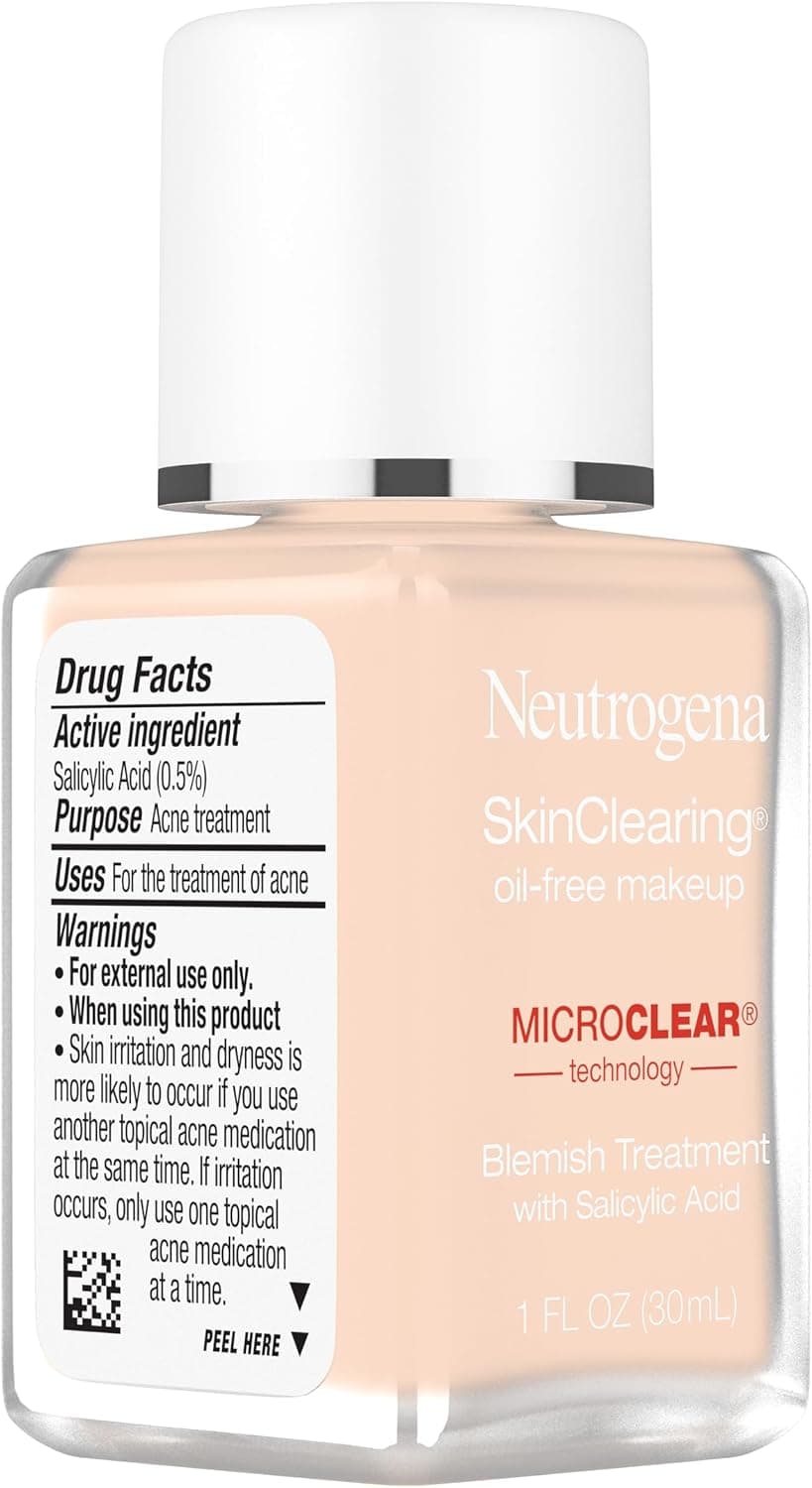 کرمپودر مایع Neutrogena SkinClearing بدون چربی ضدجوش و لک با اسید سالیسیلیک، رنگ 10 Classic Ivory کرمپودر مایع Neutrogena SkinClearing بدون چربی ضدجوش و لک با اسید سالیسیلیک، رنگ 10 Classic Ivory