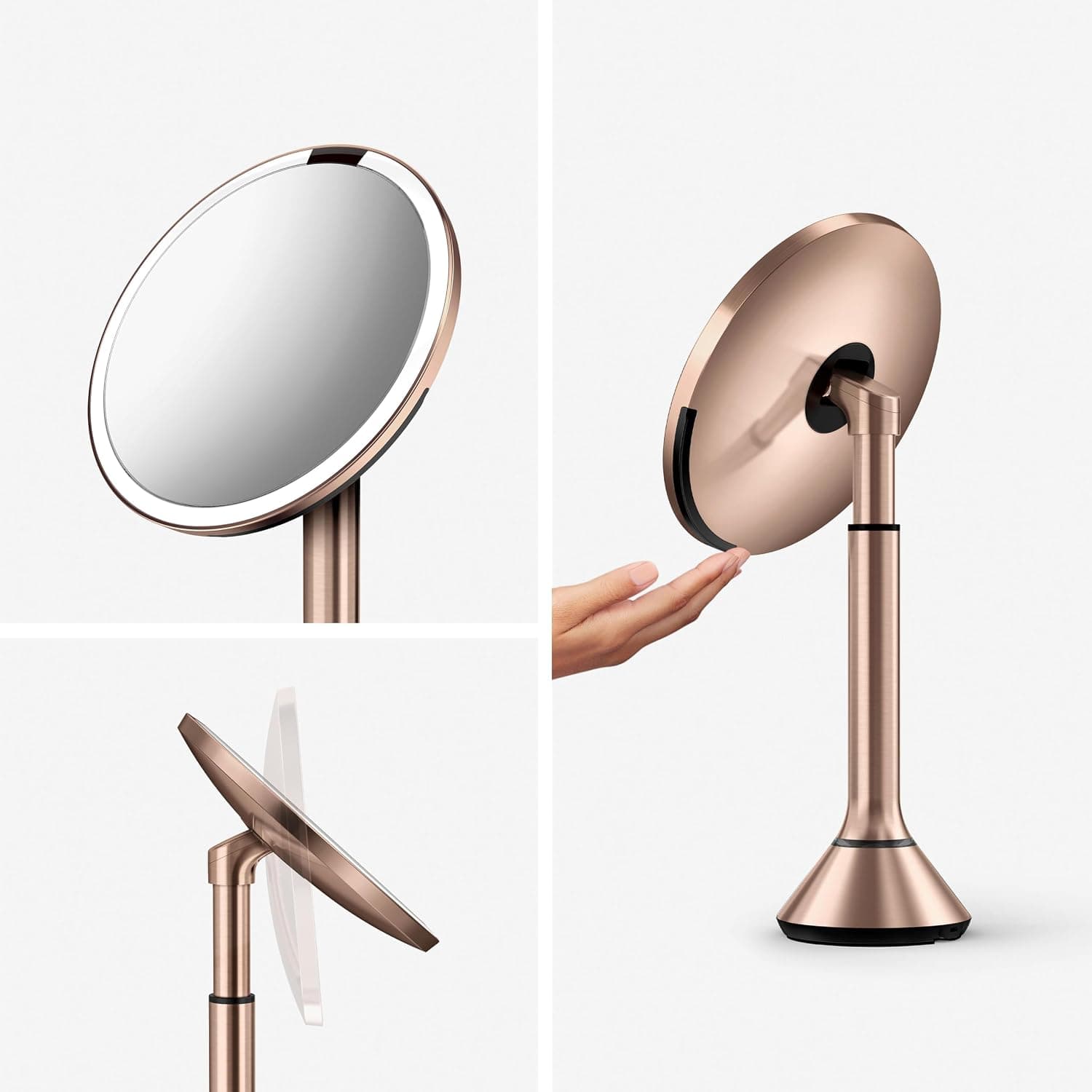 آینه simplehuman رز گلد 20cm سنسور حرکتی نور Tru Lux بزرگنمایی 5X شارژی بیسیم آینه simplehuman رز گلد 20cm سنسور حرکتی نور Tru Lux بزرگنمایی 5X شارژی بیسیم