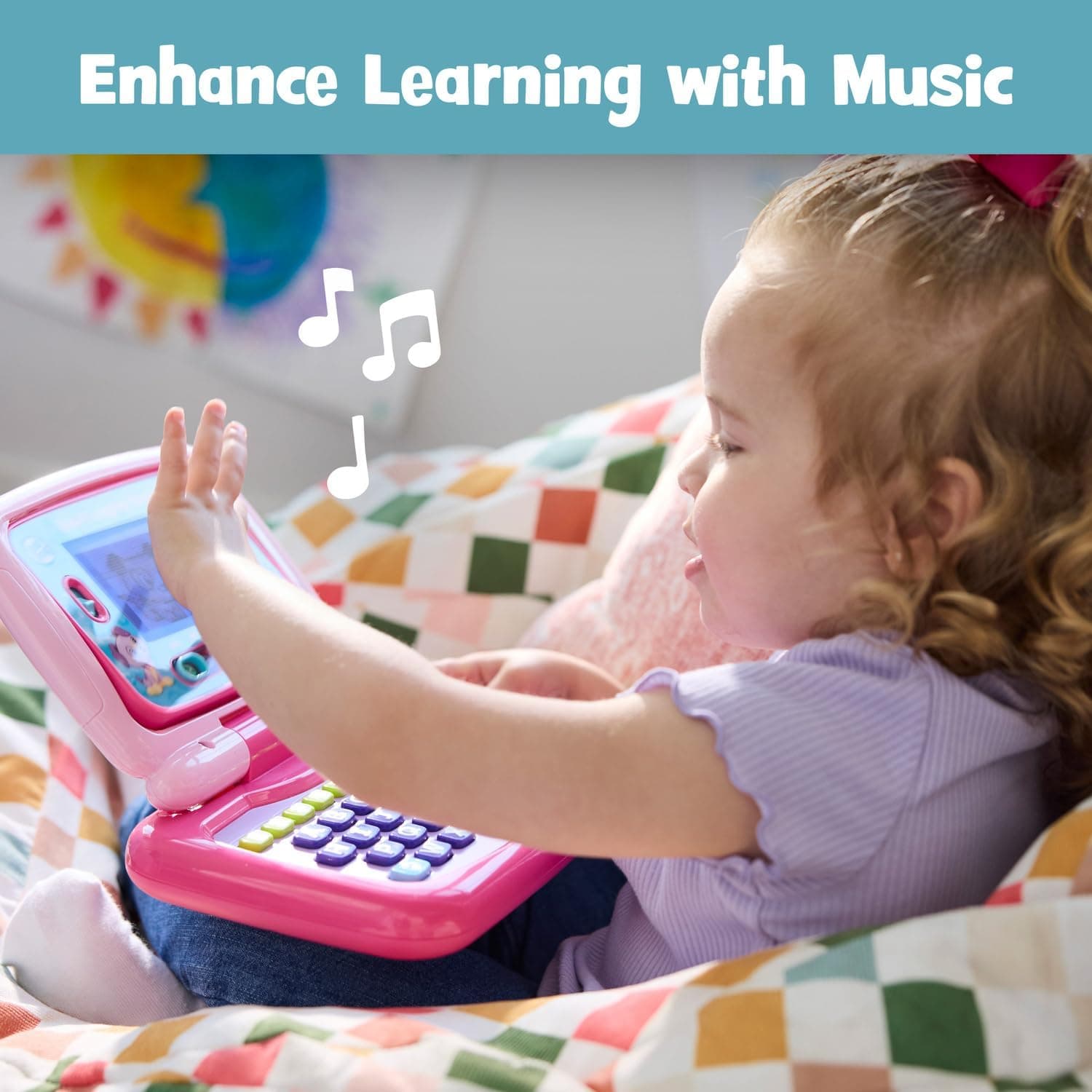 لپتاپ آموزشی کودک LeapFrog دوکاره لمسی صورتی لپتاپ آموزشی کودک LeapFrog دوکاره لمسی صورتی