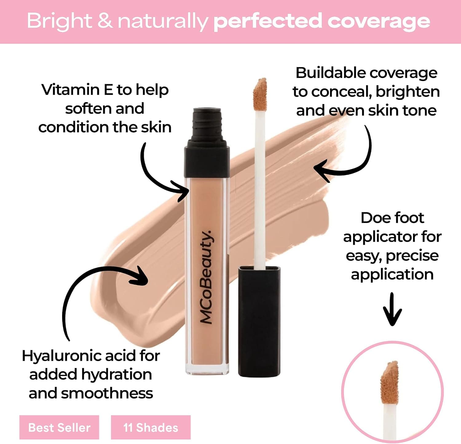 کرکتننده مایع MCoBeauty مدل Brighten & Perfect شماره 3 بژ روشن کرکتننده مایع MCoBeauty مدل Brighten & Perfect شماره 3 بژ روشن