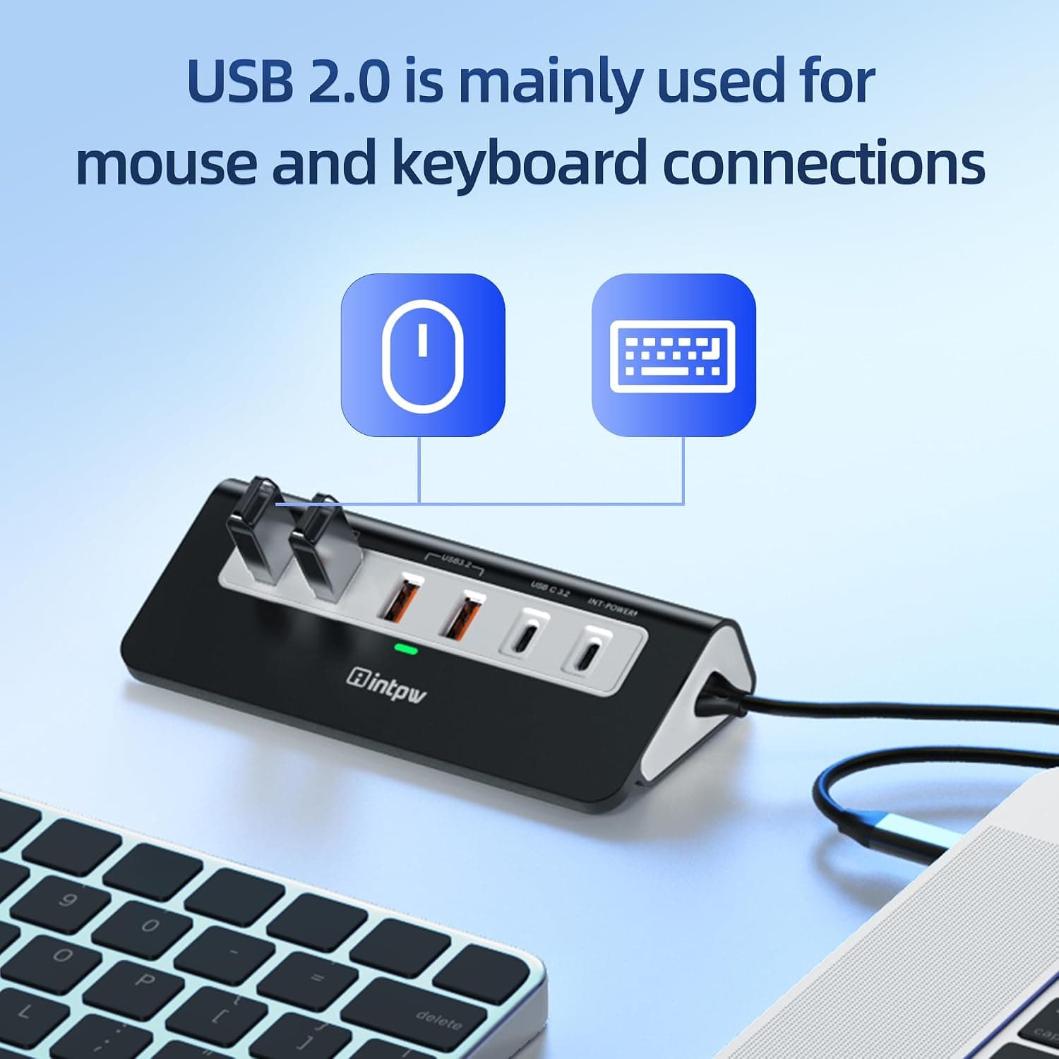 هاب USB-C intpw 9 در 1 با HDMI 4K@60Hz و PD 100W هاب USB-C intpw 9 در 1 با HDMI 4K@60Hz و PD 100W