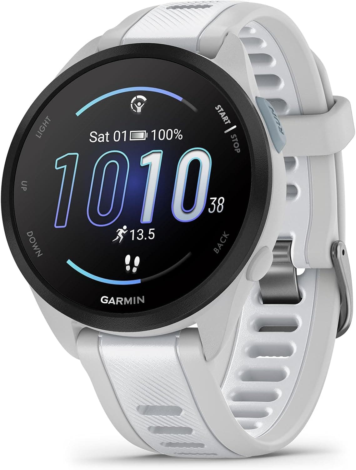 ساعت ورزشی GPS دوندگان Garmin Forerunner 165-43mm خاکستری مهآلود/سفیدسنگی با نمایشگر AMOLED رنگی ساعت ورزشی GPS دوندگان Garmin Forerunner 165-43mm خاکستری مهآلود/سفیدسنگی با نمایشگر AMOLED رنگی