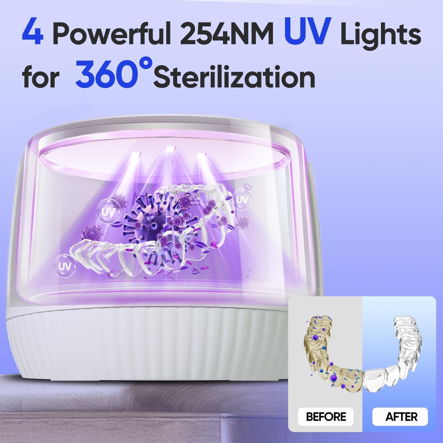 دستگاه شستوشوی ریتینر MySmile اولتراسونیک با نور UV و تایمر دیجیتال مدل MS100 دستگاه شستوشوی ریتینر MySmile اولتراسونیک با نور UV و تایمر دیجیتال مدل MS100