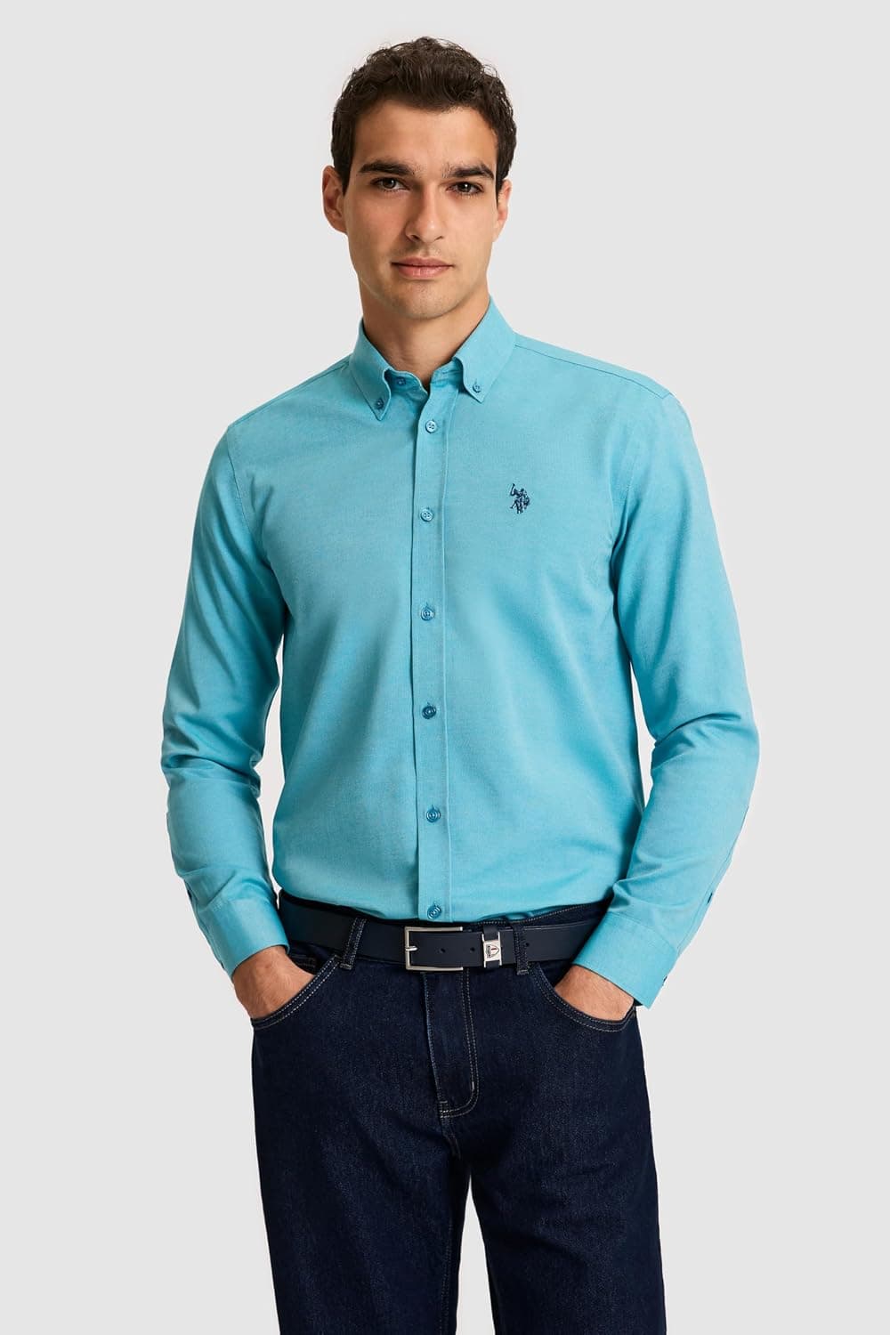 پیراهن مردانه آستینبلند ساده سبز تیره U.S. POLO ASSN. مدل 50324708 VR079 پیراهن مردانه آستینبلند ساده سبز تیره U.S. POLO ASSN. مدل 50324708 VR079