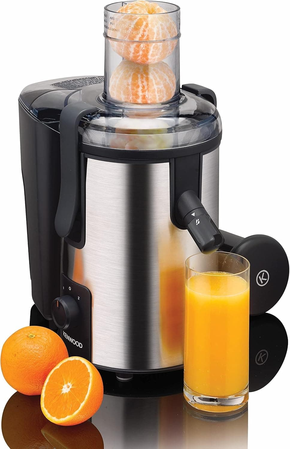 آبمیوهگیری Kenwood 700W استیل با لوله ورودی 75mm مدل JEM50.000BS نقرهای مشکی آبمیوهگیری Kenwood 700W استیل با لوله ورودی 75mm مدل JEM50.000BS نقرهای مشکی