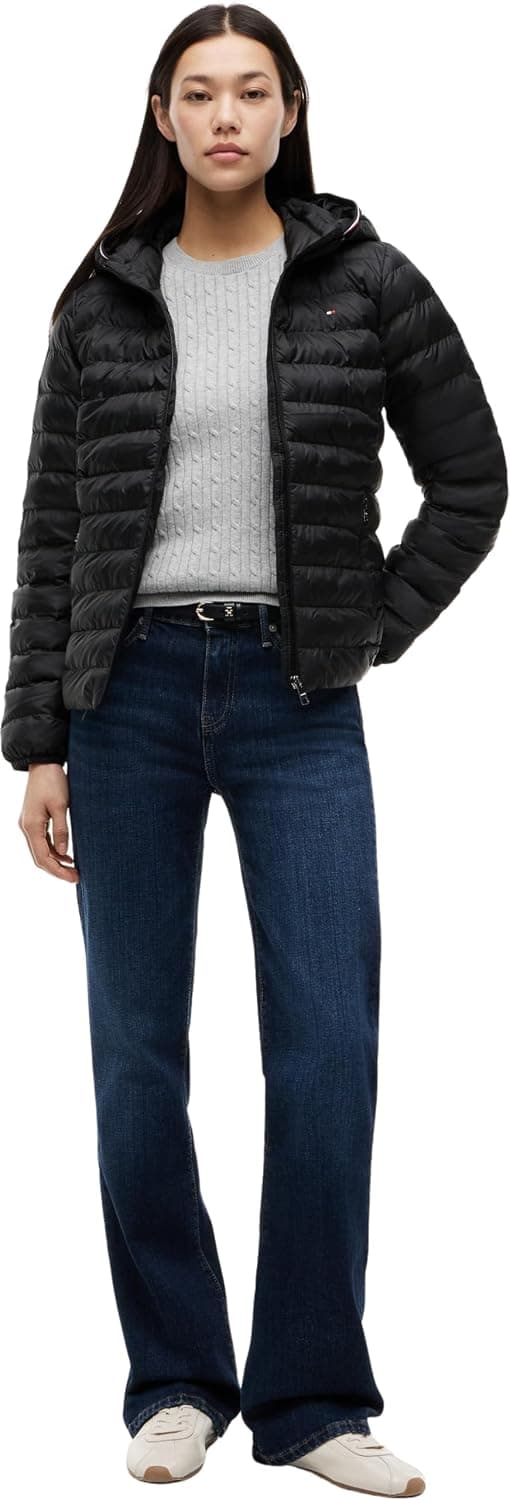ژاکت زنانه Tommy Hilfiger پدینگدار راهراه GLOBAL مدل LW ژاکت زنانه Tommy Hilfiger پدینگدار راهراه GLOBAL مدل LW