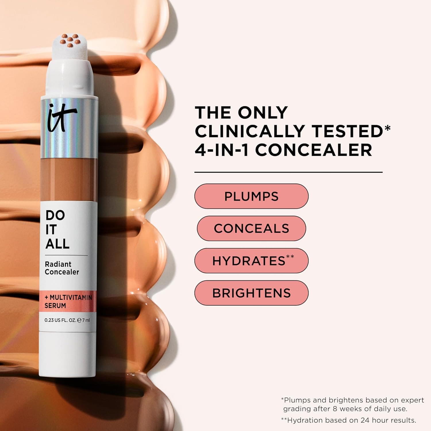 کانسیلر سرمی It Cosmetics Do It All با جلوه درخشان رنگ Light Neutral 210 کانسیلر سرمی It Cosmetics Do It All با جلوه درخشان رنگ Light Neutral 210