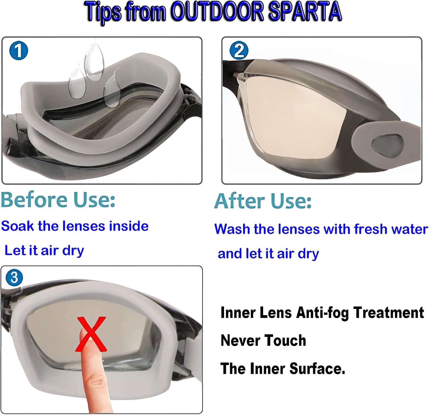 عینک شنا OUTDOORSPARTA با دید وسیع ضدبخار و ضدنشت عینک شنا OUTDOORSPARTA با دید وسیع ضدبخار و ضدنشت