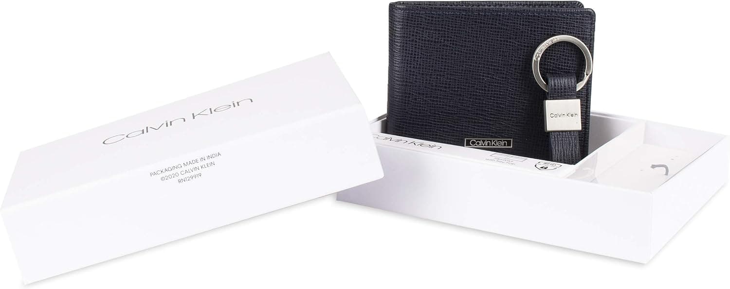 کیف پول دو لت چرمی مردانه Calvin Klein با محافظت RFID کیف پول دو لت چرمی مردانه Calvin Klein با محافظت RFID