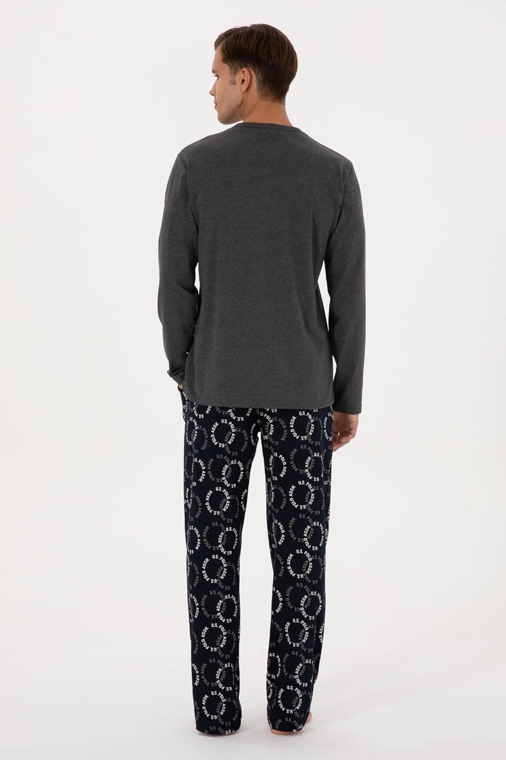 ست پیژامه مردانه U.S. POLO ASSN. خاکستری آنتراسیت ملانژ مدل 50318609-VR081 ست پیژامه مردانه U.S. POLO ASSN. خاکستری آنتراسیت ملانژ مدل 50318609-VR081