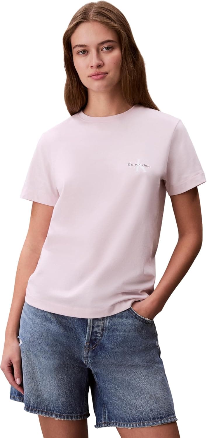 تیشرت زنانه Calvin Klein لوگودار 2 Pack مدل A-Logo CN تیشرت زنانه Calvin Klein لوگودار 2 Pack مدل A-Logo CN