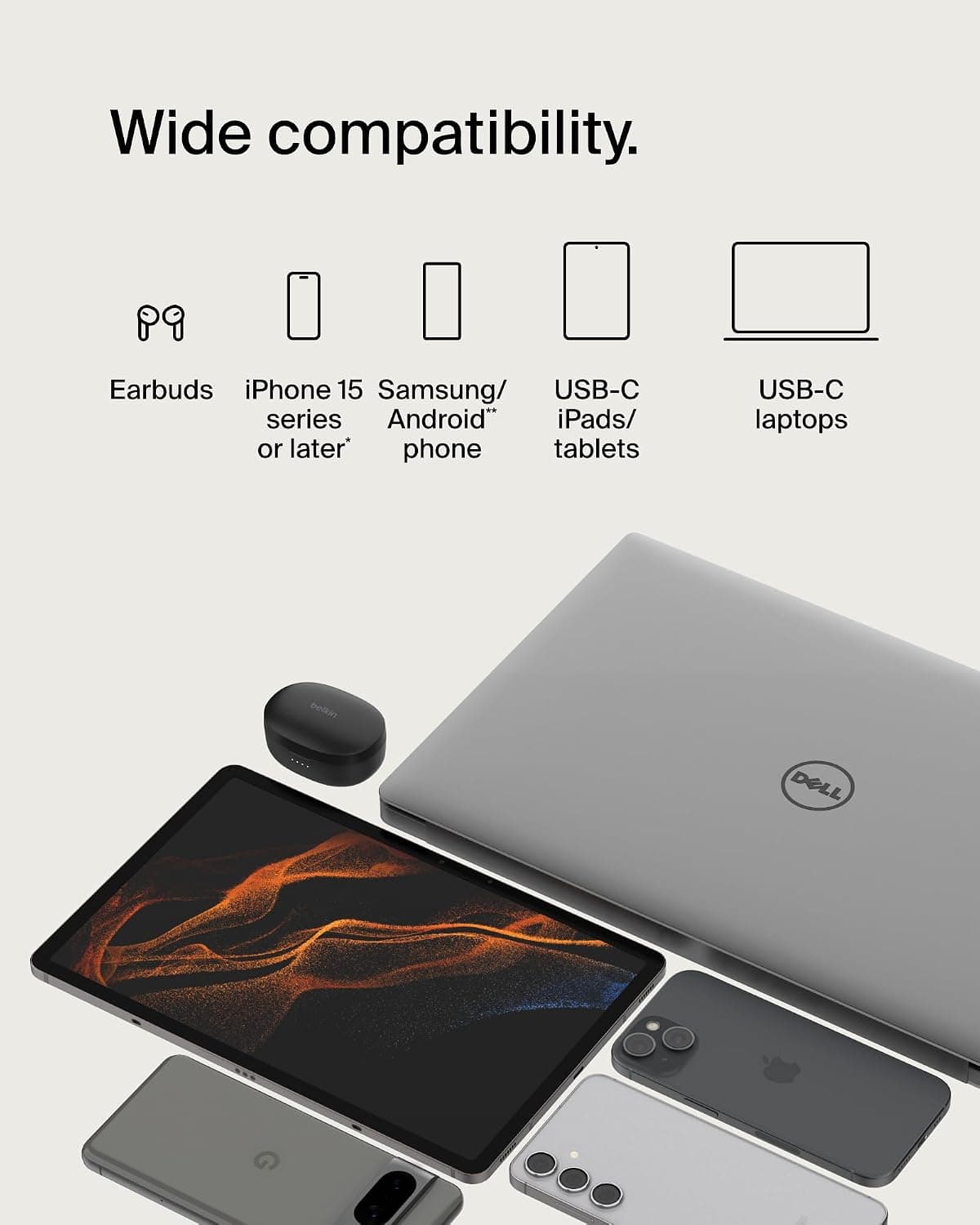 کابل شارژ سریع USB-C بافته Belkin، 1 Metre، مشکی کابل شارژ سریع USB-C بافته Belkin، 1 Metre، مشکی