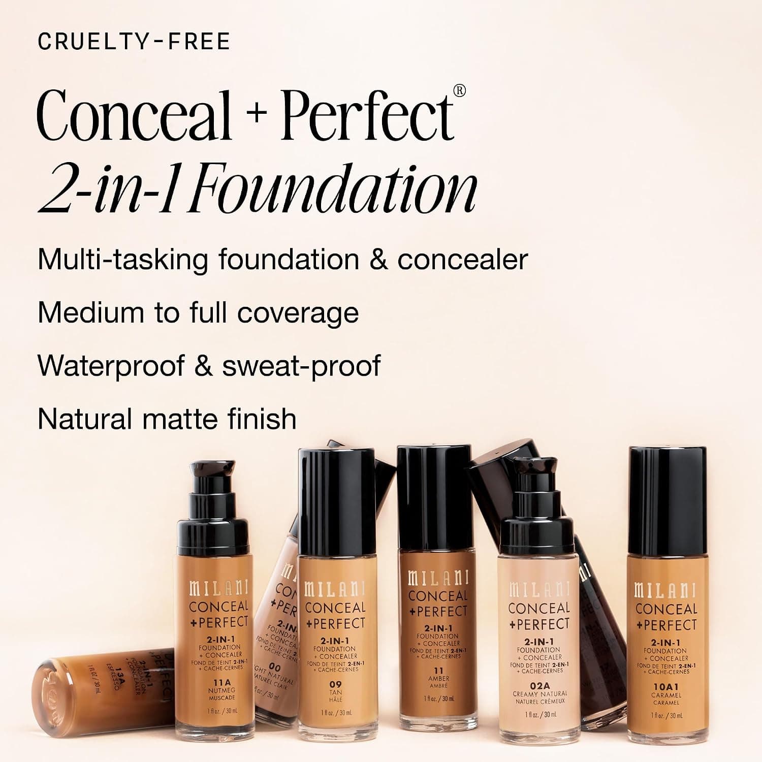 کرمپودر ۲ در ۱ Conceal + Perfect Milani رنگ 02 Natural کرمپودر ۲ در ۱ Conceal + Perfect Milani رنگ 02 Natural